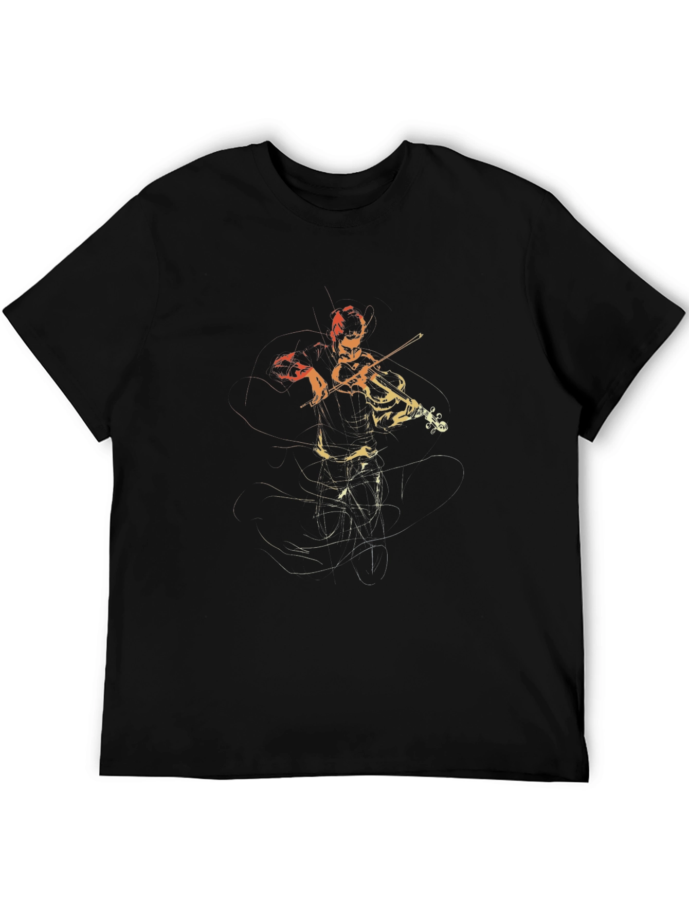 Black Violinist Graphic Black T-Shirt view 5
