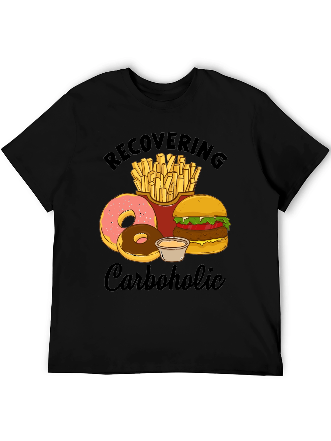 Black Recovering Carboholic Graphic T-Shirt view 5