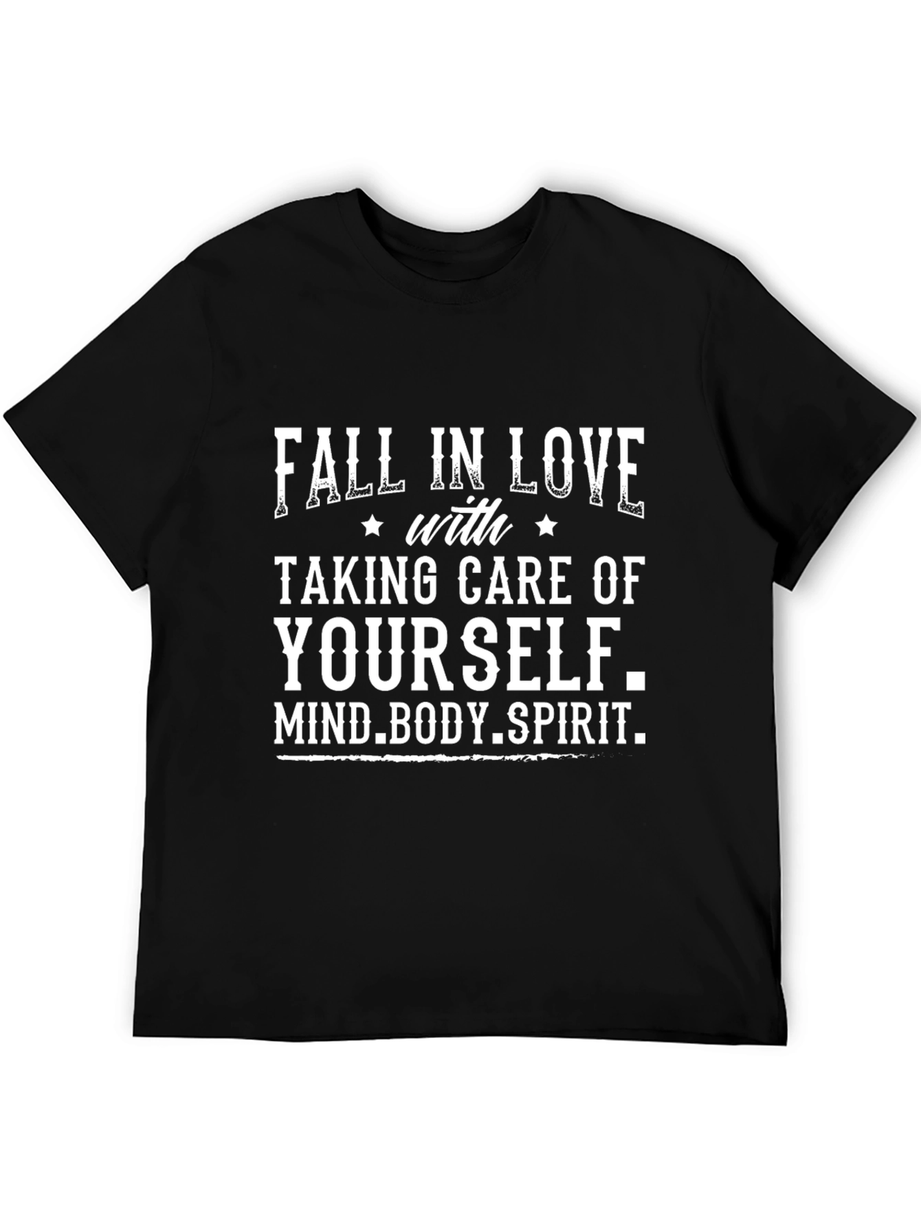 Black Fall in Love Self Care Graphic T-Shirt view 5