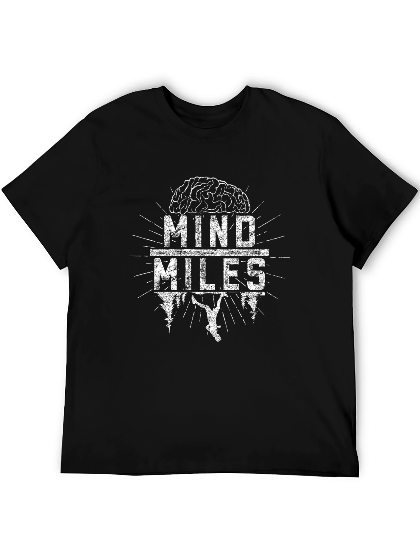 Black Mind Miles Graphic Print Crew Neck T-Shirt view 5