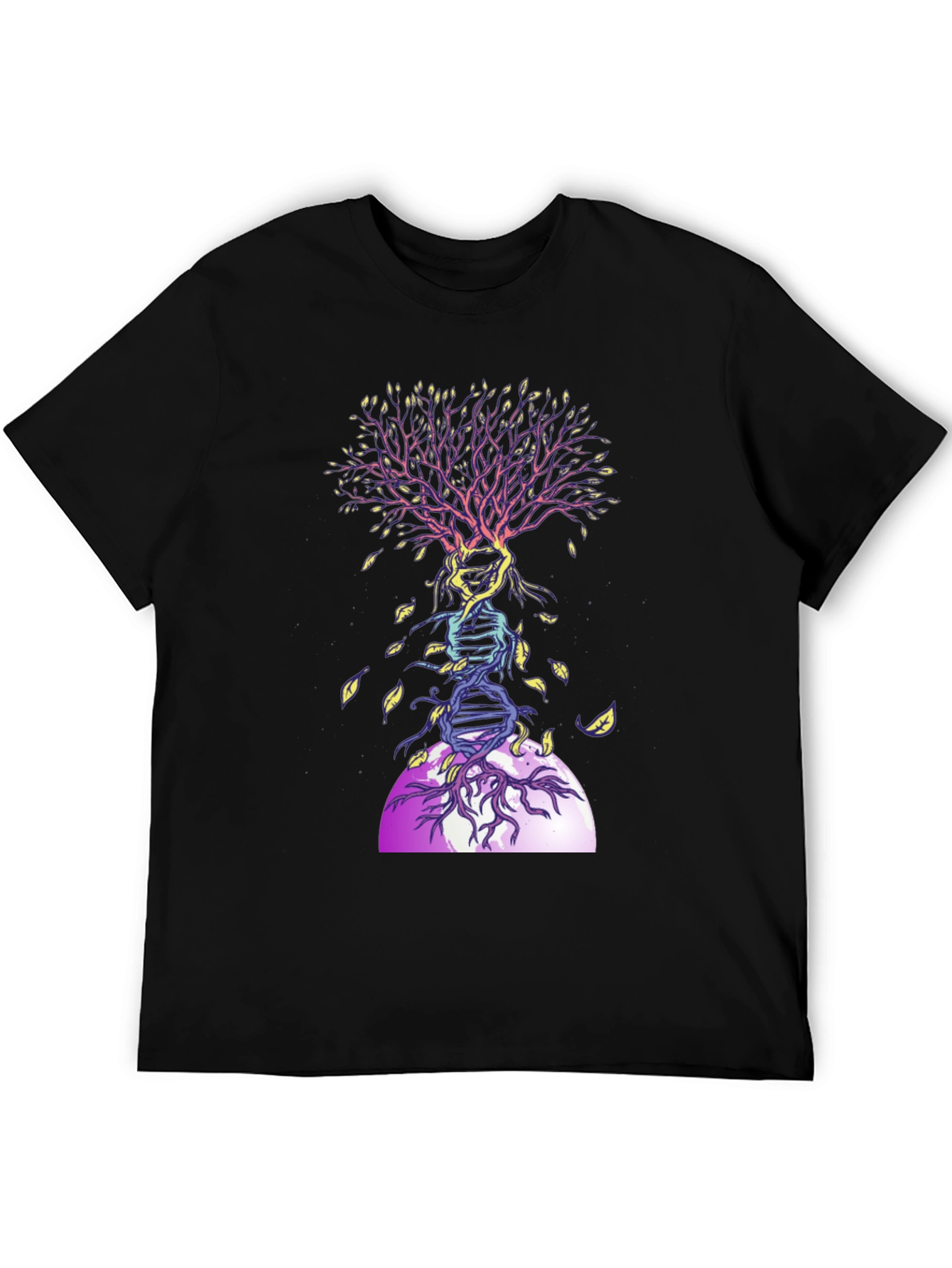 Black DNA Tree Graphic Tee - Nature & Science T-Shirt view 5