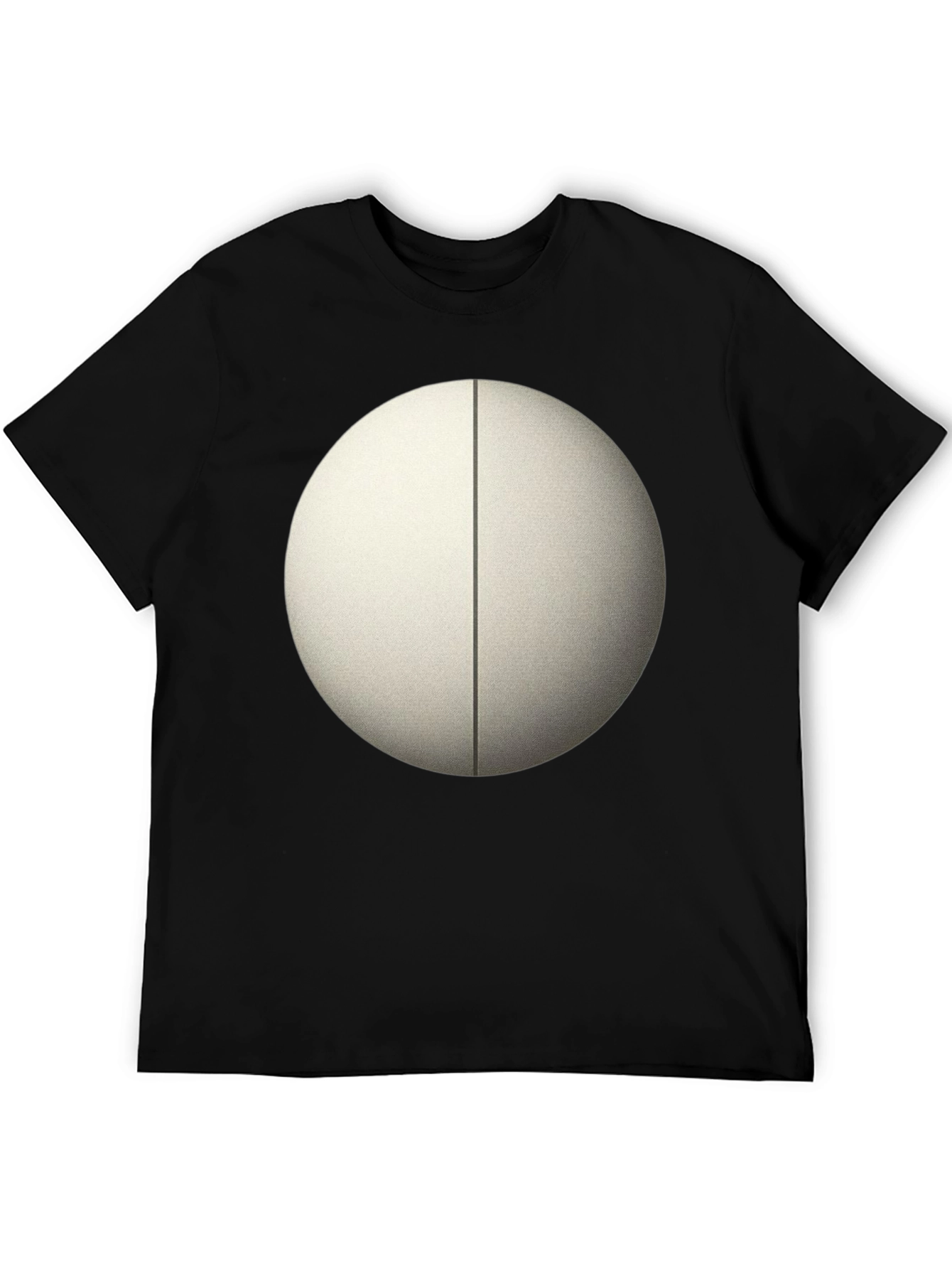 Black Minimalist Circle Tee - Black Cotton Blend view 5