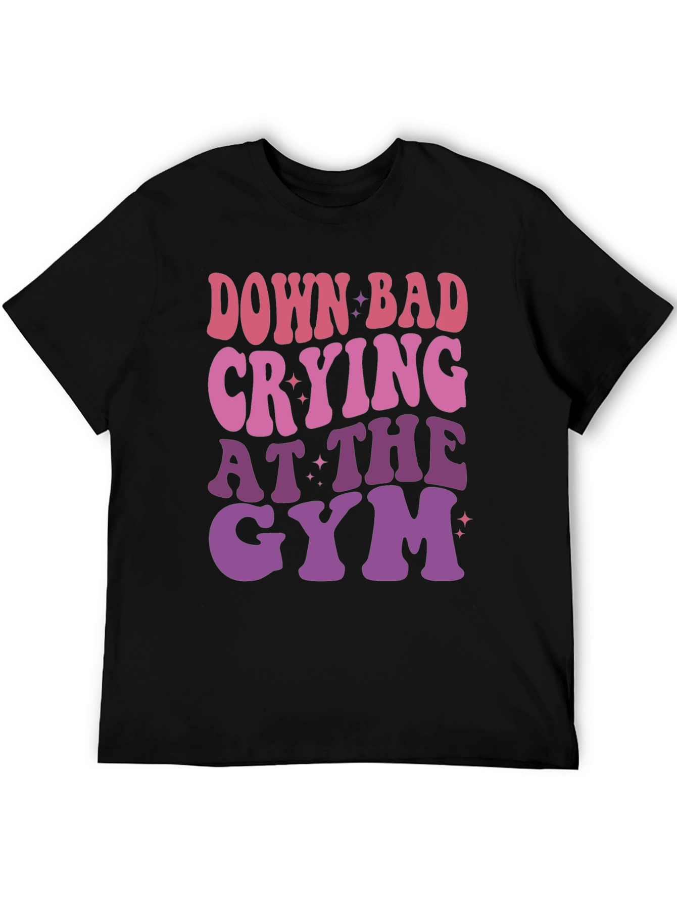 Black Down Bad Crying at The Gym Graphic T-Shirt view 5