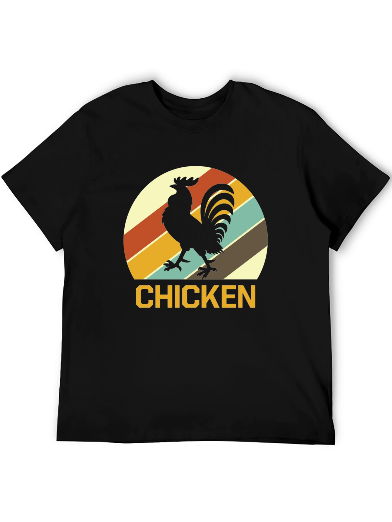 Black Retro Chicken Graphic T-Shirt - Black view 5