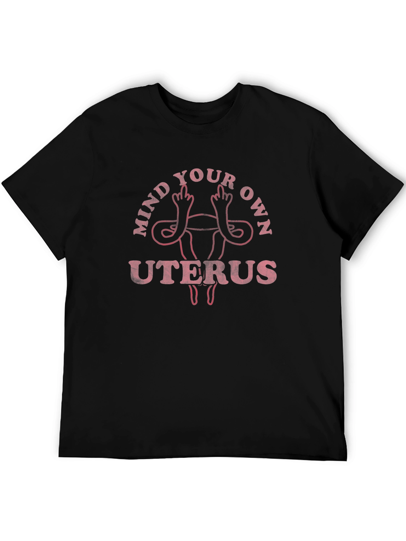 Black Mind Your Own Uterus Graphic Tee view 5