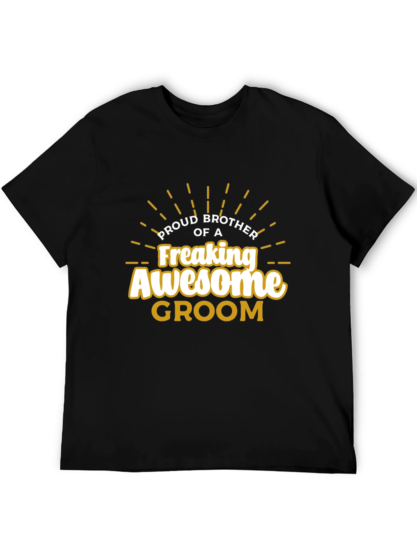 Black Proud Brother of an Awesome Groom T-Shirt view 5