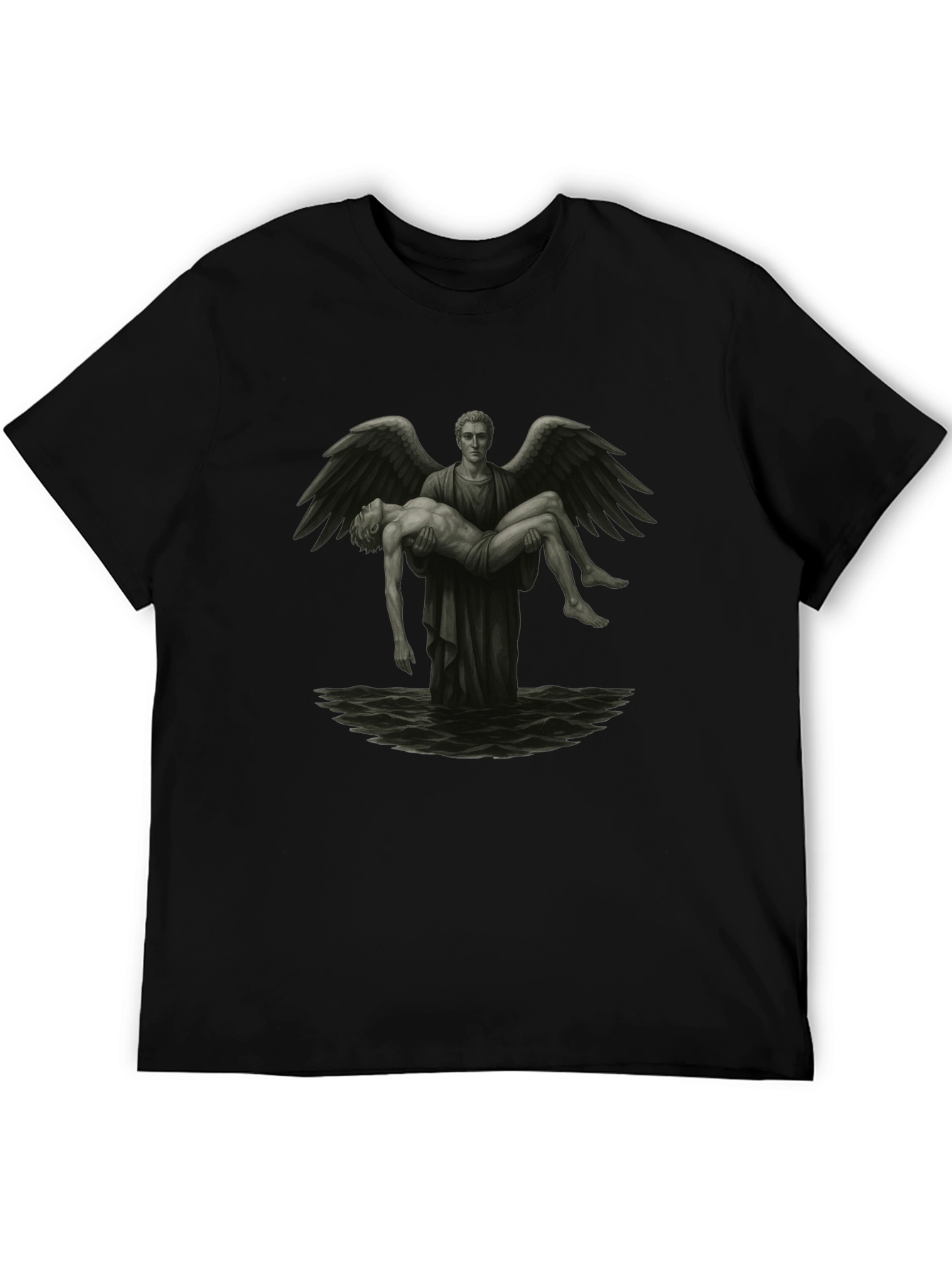 Angel Carrying Man T-Shirt - Black - 5