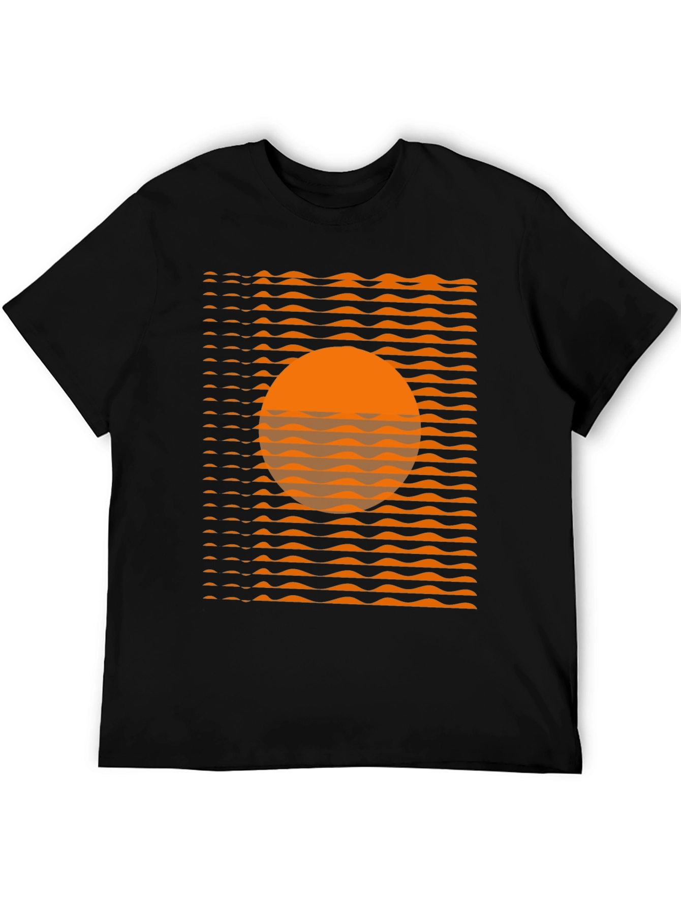 Black Retro Sunset Graphic T-Shirt view 5