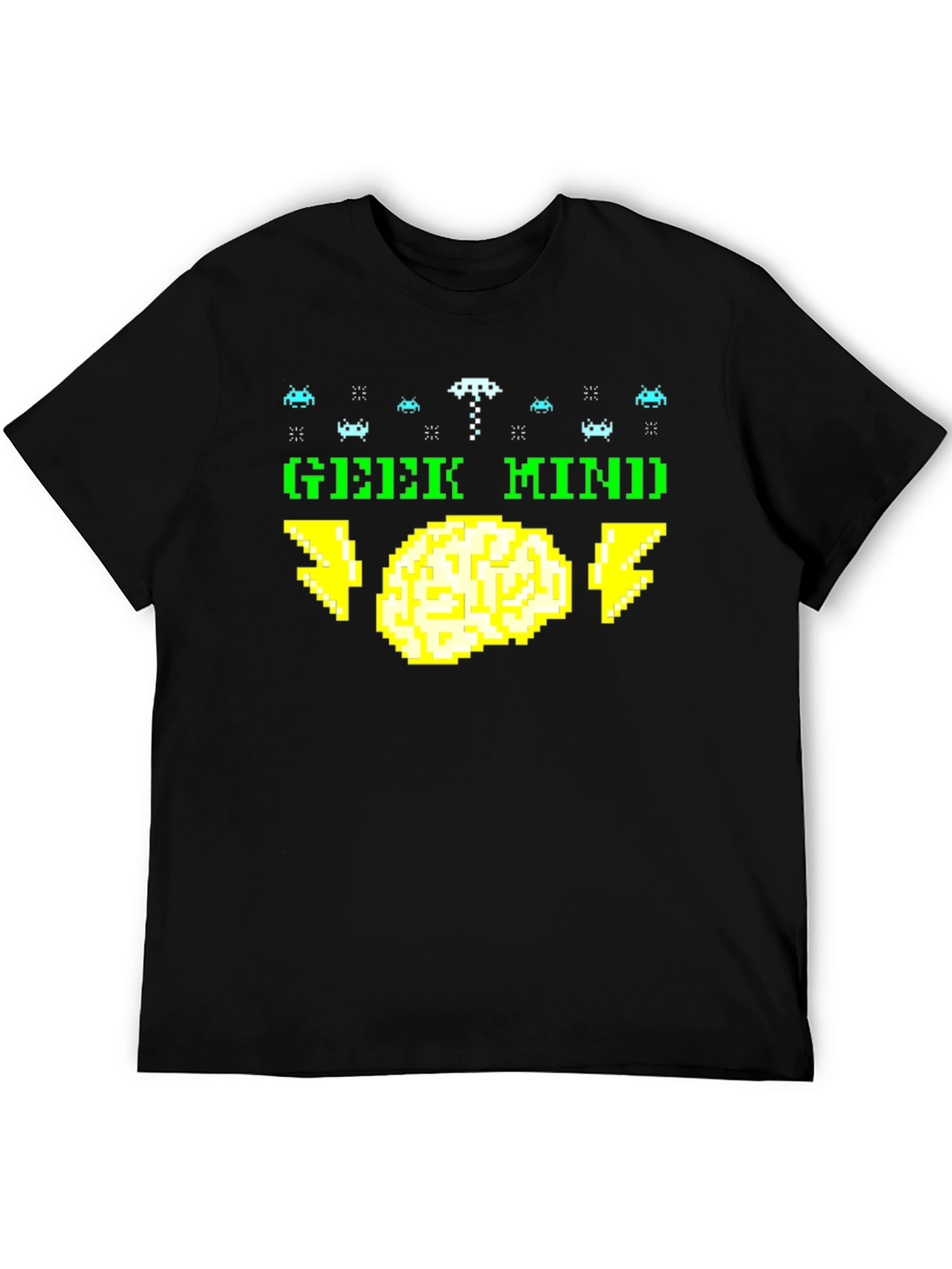 Black Geek Mind Pixel Art T-Shirt - Retro Gamer Tee view 5