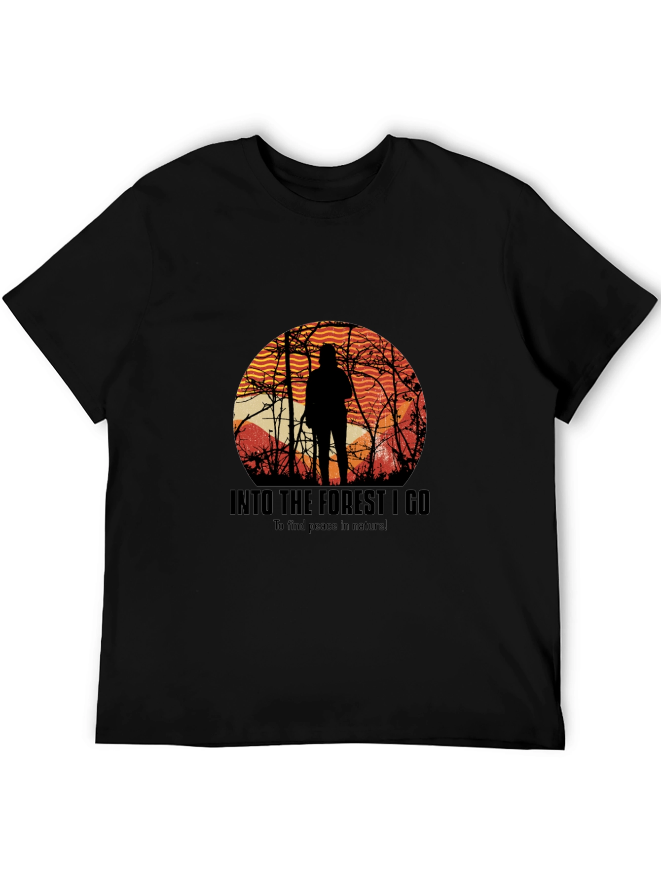 Black Into The Forest T-Shirt - Nature Graphic Tee view 5