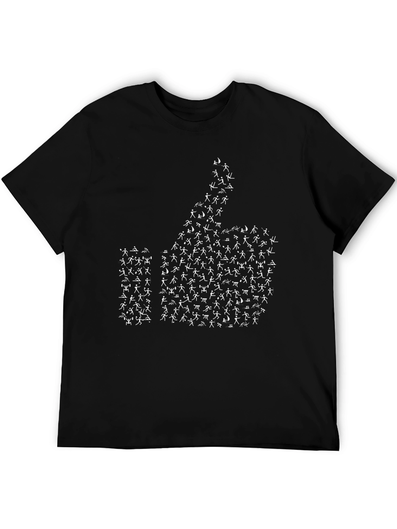 Black Thumbs Up Figure Graphic Tee - Black view 5