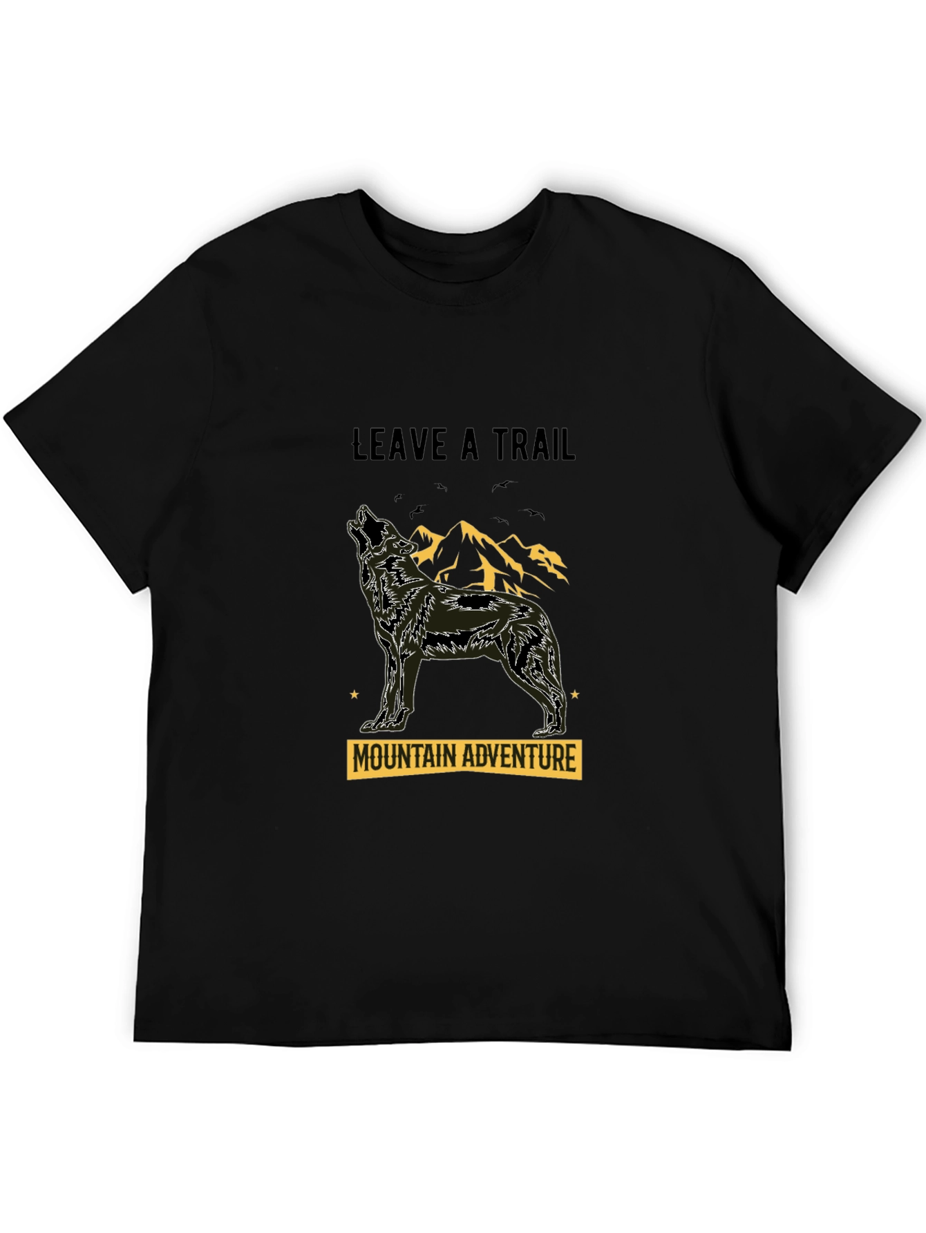 Black Black Wolf Mountain Adventure Graphic Tee view 5