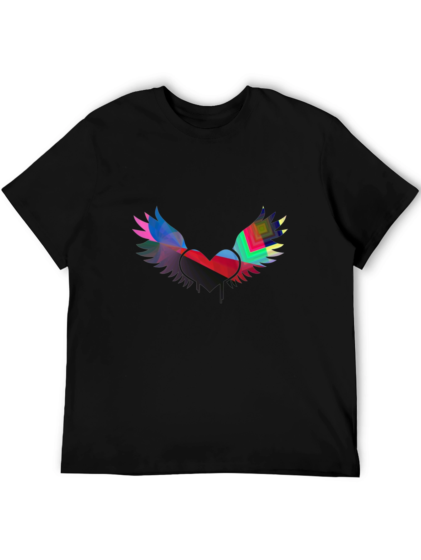 Black Winged Heart Graphic Black Tee view 5