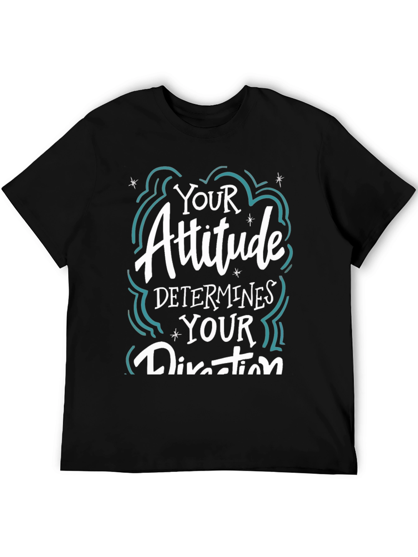 Black Attitude Determines Direction Graphic T-Shirt view 5
