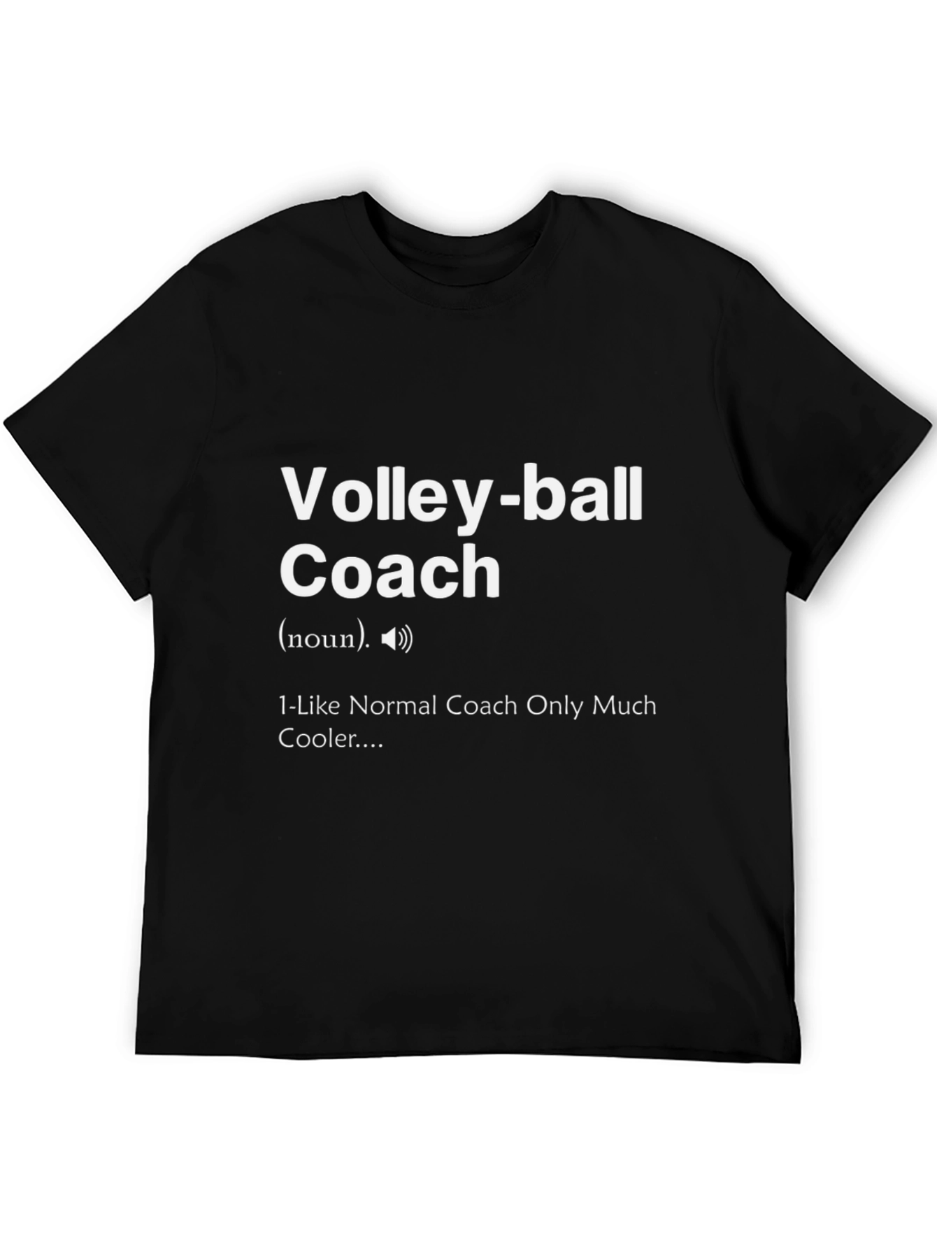 Black Volleyball Coach T-Shirt - Cool Definition view 5