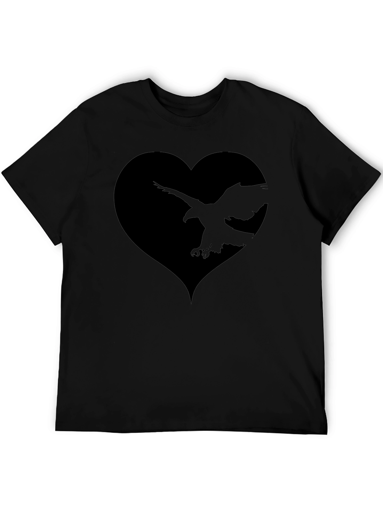 Black Black Eagle Heart Graphic Tee - Men's Stylish T-Shirt view 5