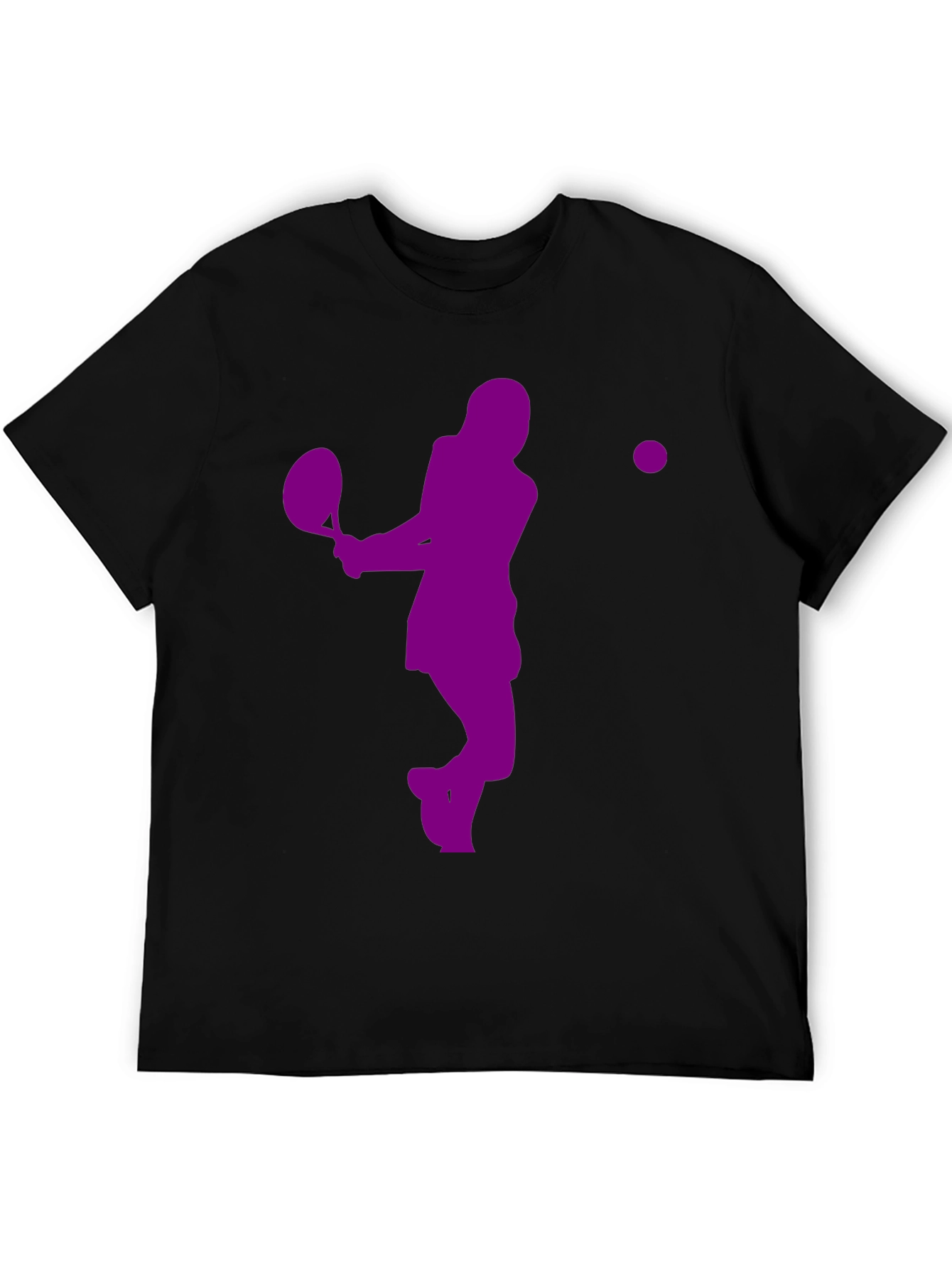 Black Tennis Player Graphic T-Shirt - Sporty Casual Style view 5