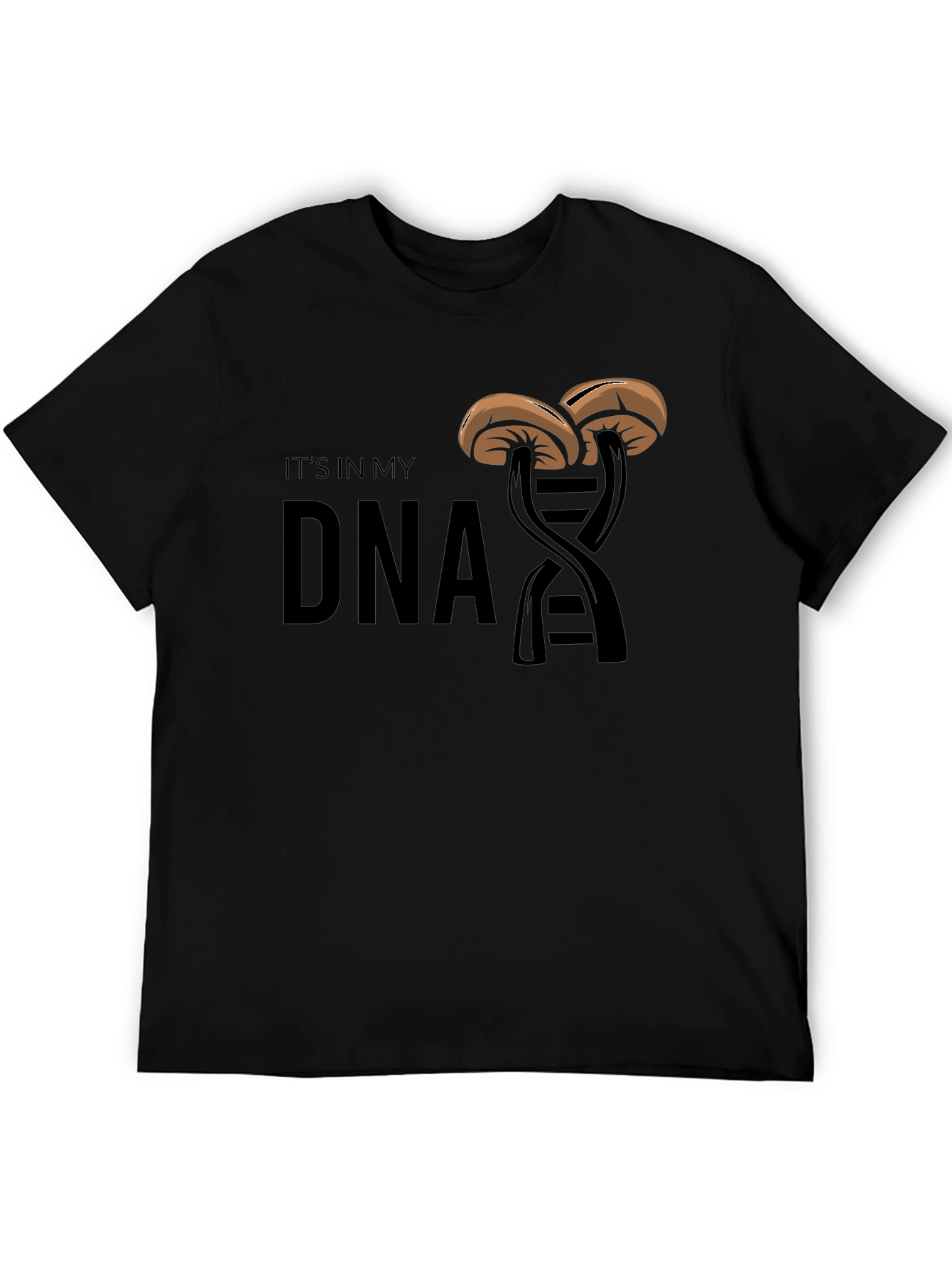 Black Mushroom DNA Graphic Tee - Unique & Stylish view 5