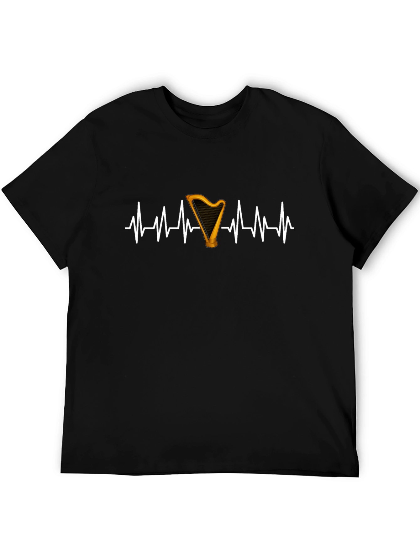Black Harp Beat T-Shirt: Irish Music Lover Tee view 5