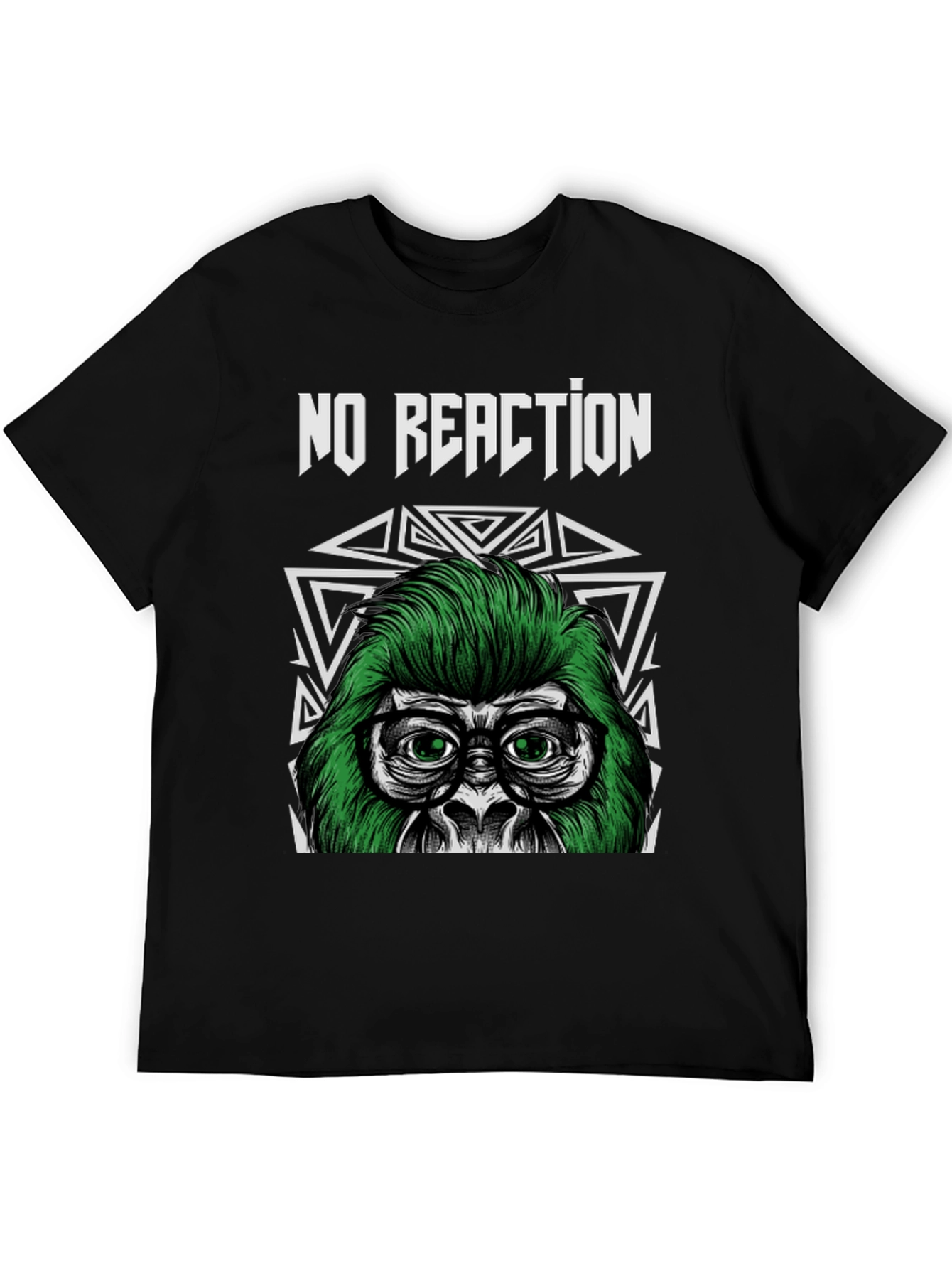 Black No Reaction Gorilla Graphic Tee view 5