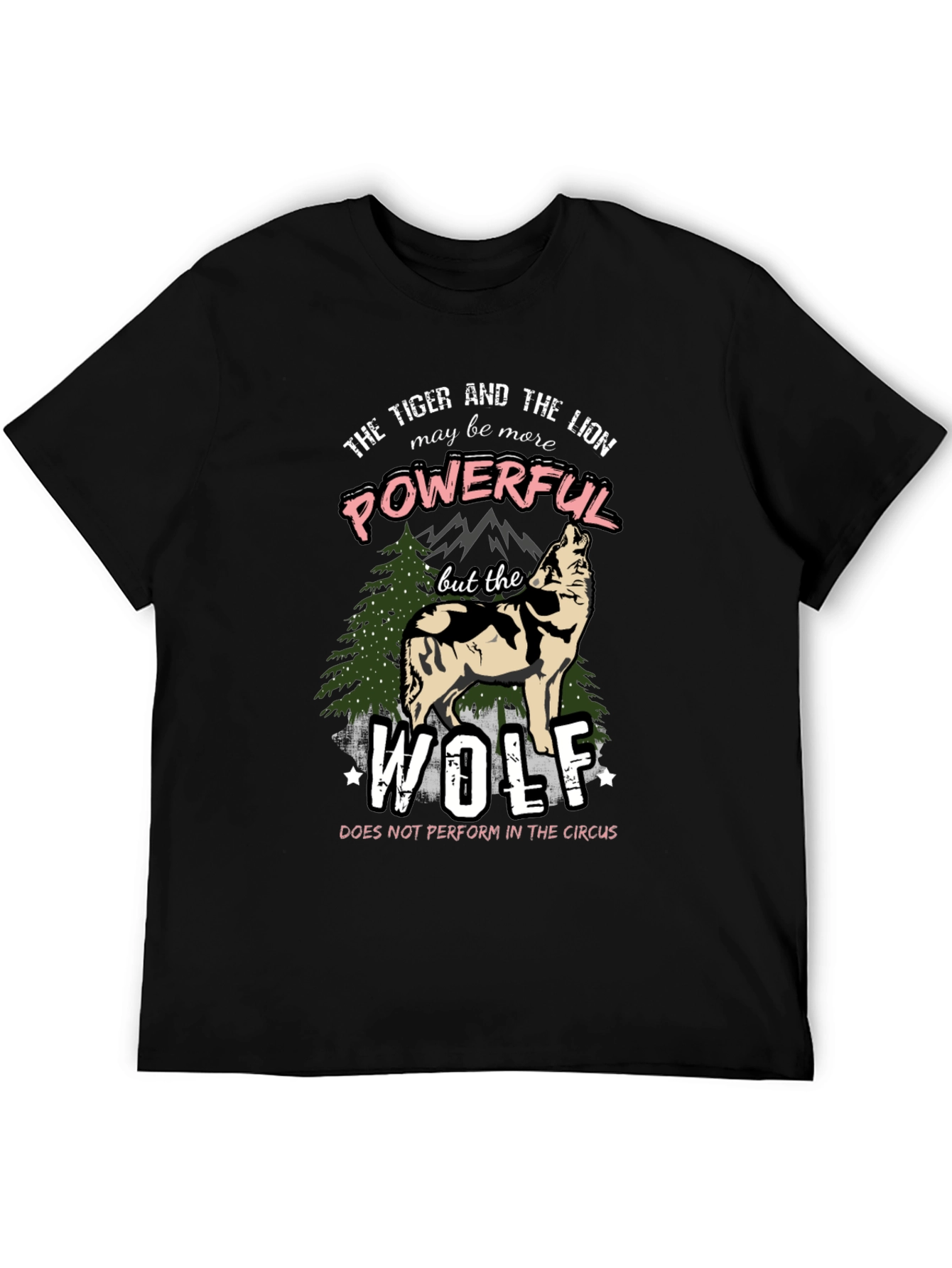 Black The Wolf Powerful T-Shirt view 5