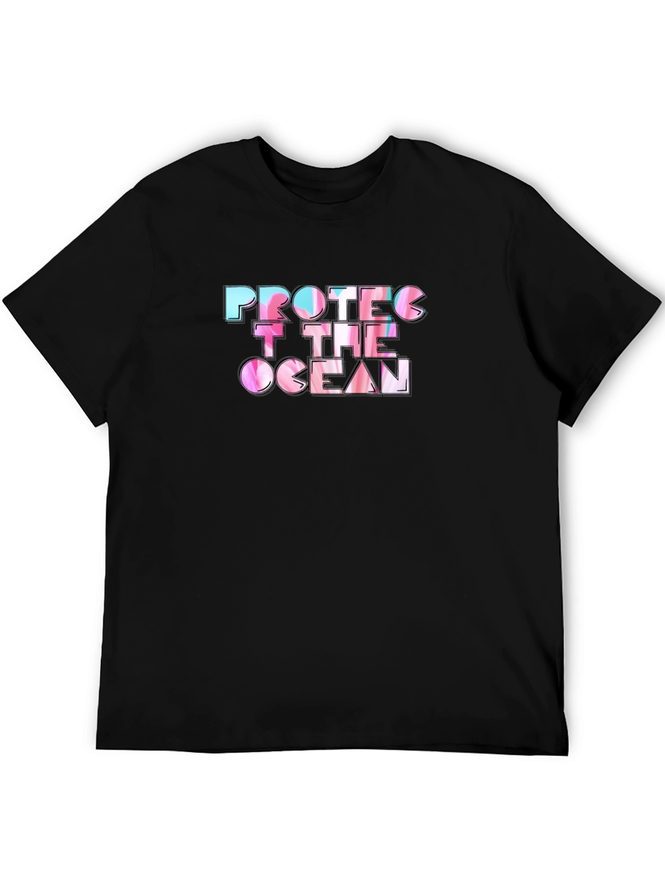 Black Protect The Ocean Black T-Shirt view 5