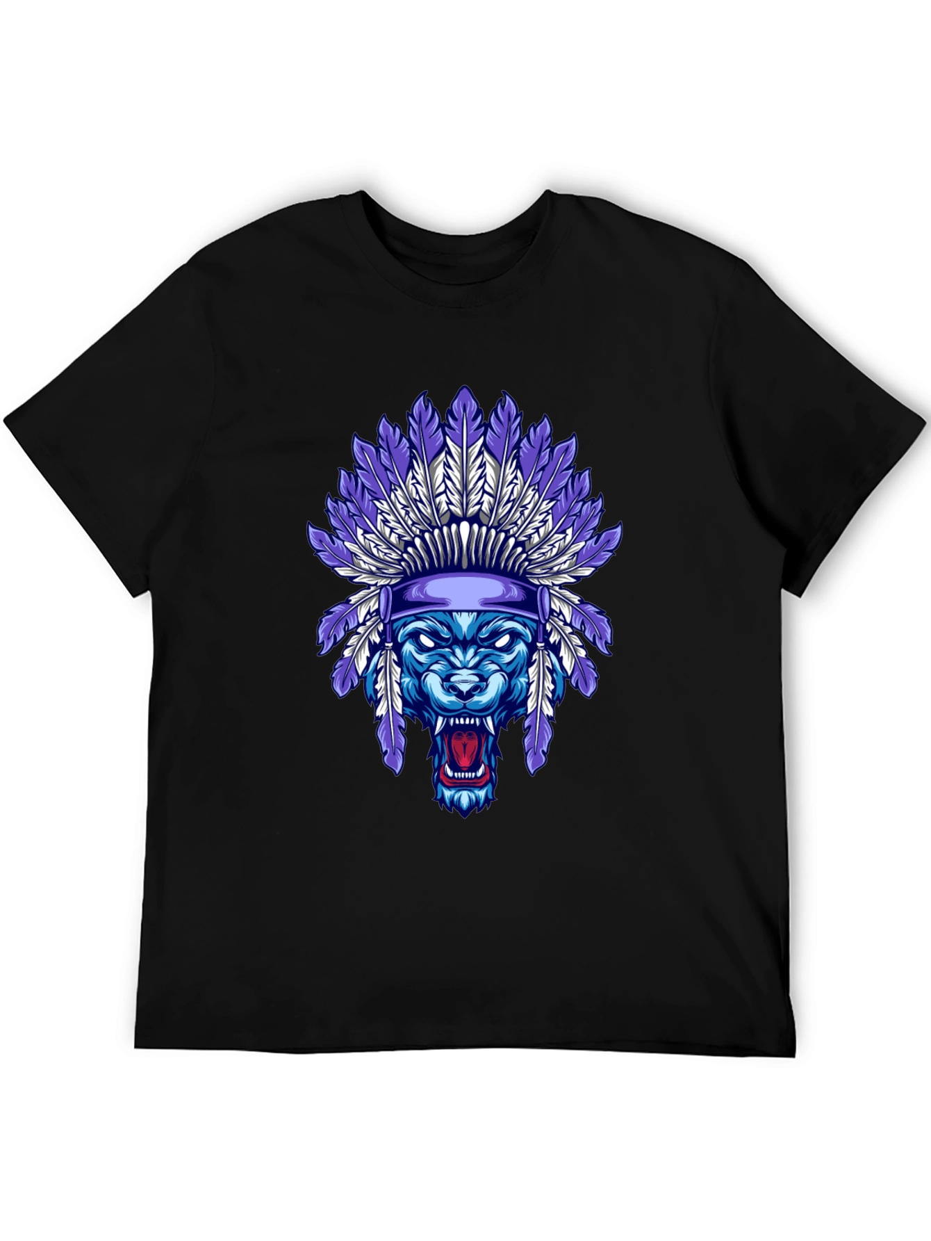 Black Wolf Headdress Graphic Tee view 5
