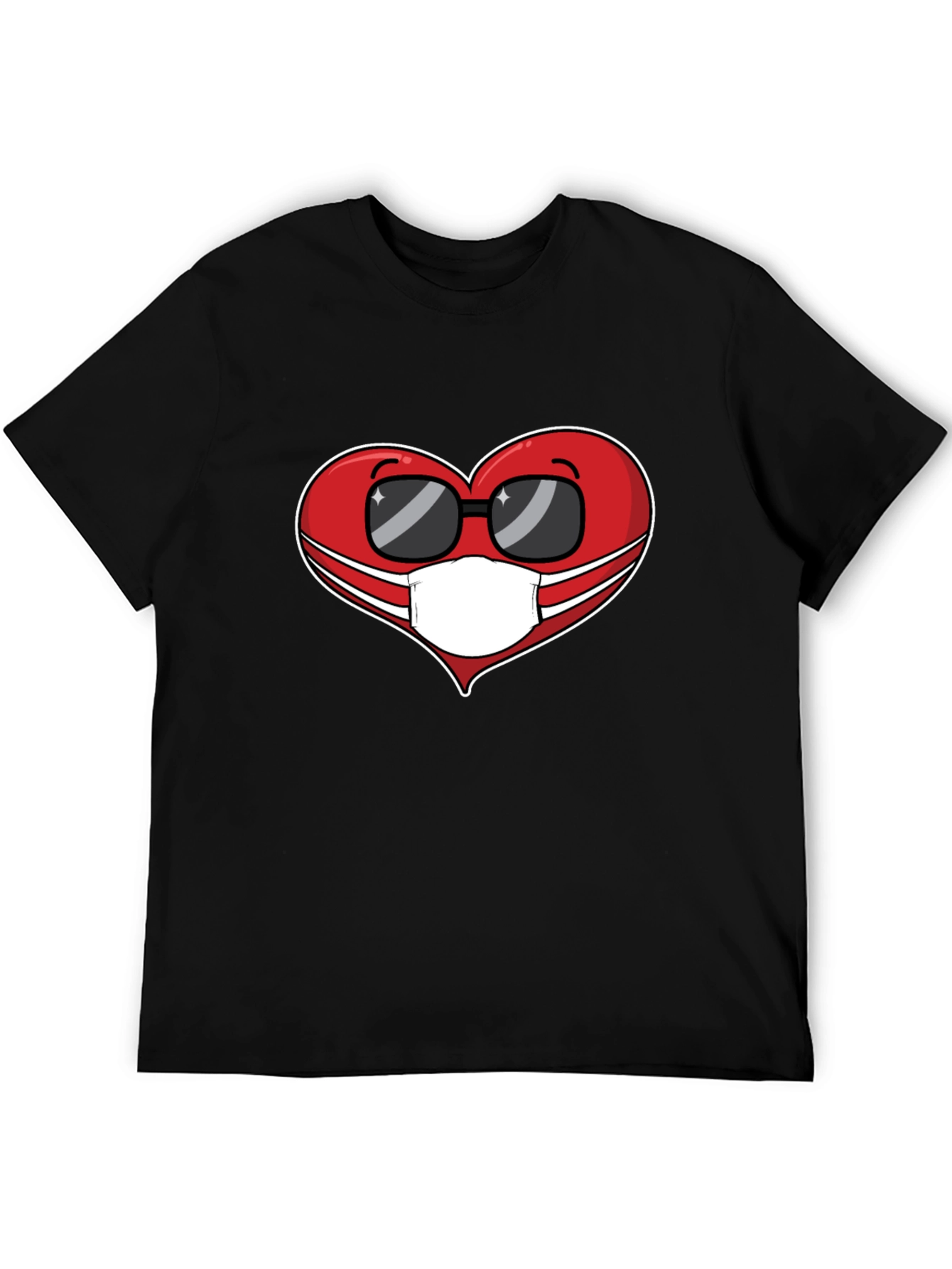 Black Masked Heart Graphic Tee - Trendy Comfort view 5