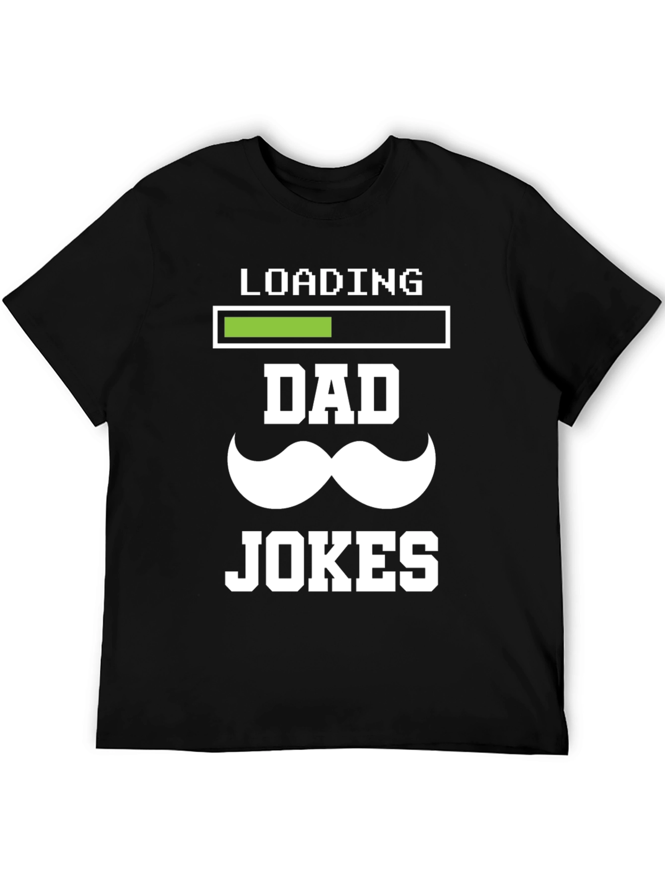 Black Dad Jokes Loading T-Shirt - Funny Father's Day Tee view 5