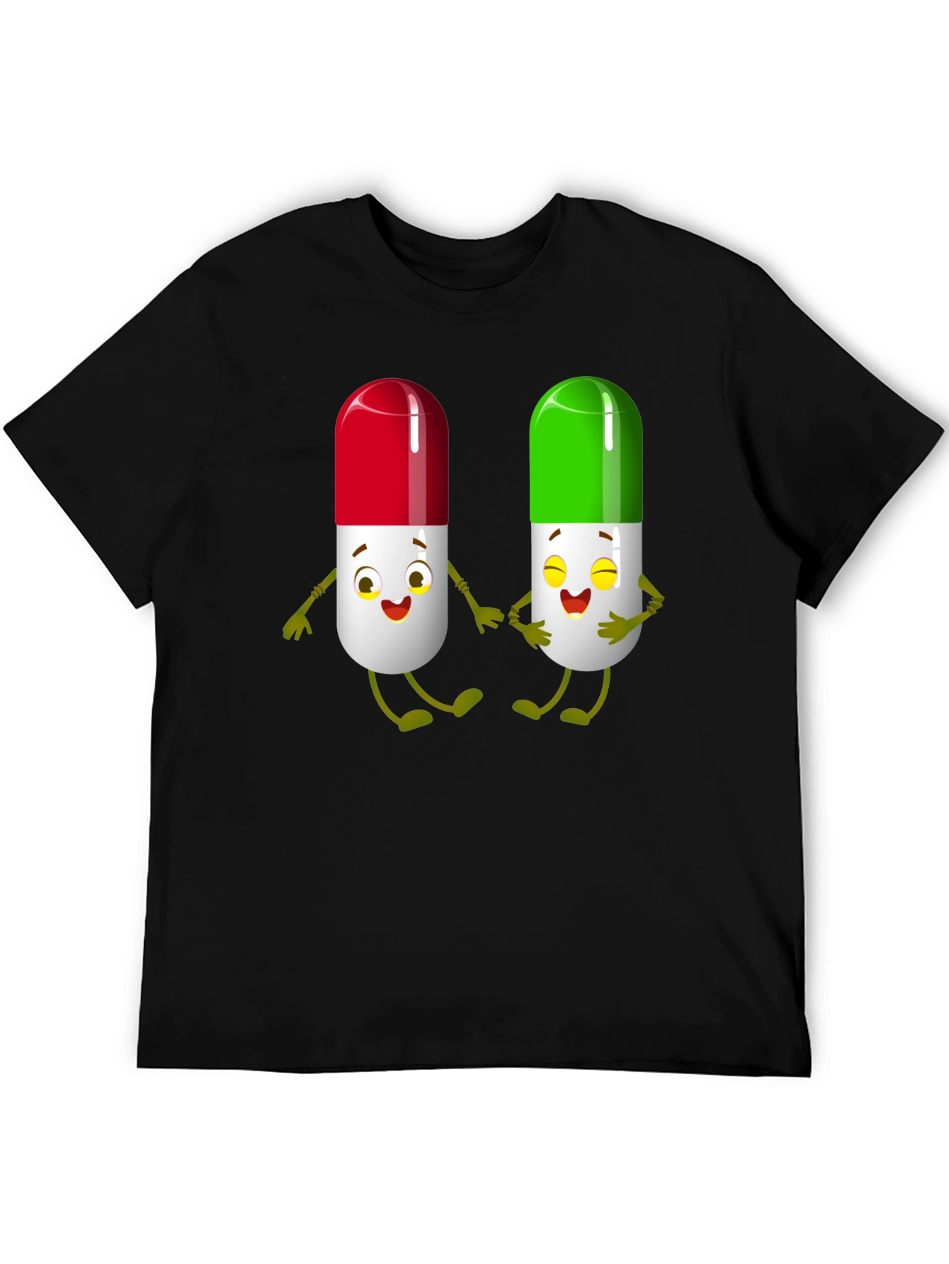 Black Pill Pals Graphic Tee - Black Cotton T-Shirt view 5