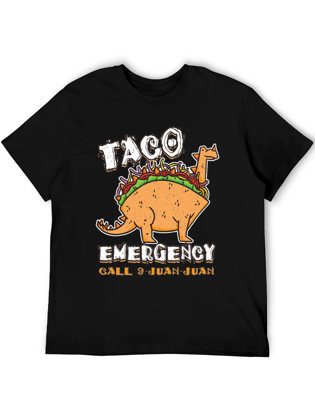 Black Taco Emergency Call 9-Juan-Juan Funny Graphic T-Shirt view 5