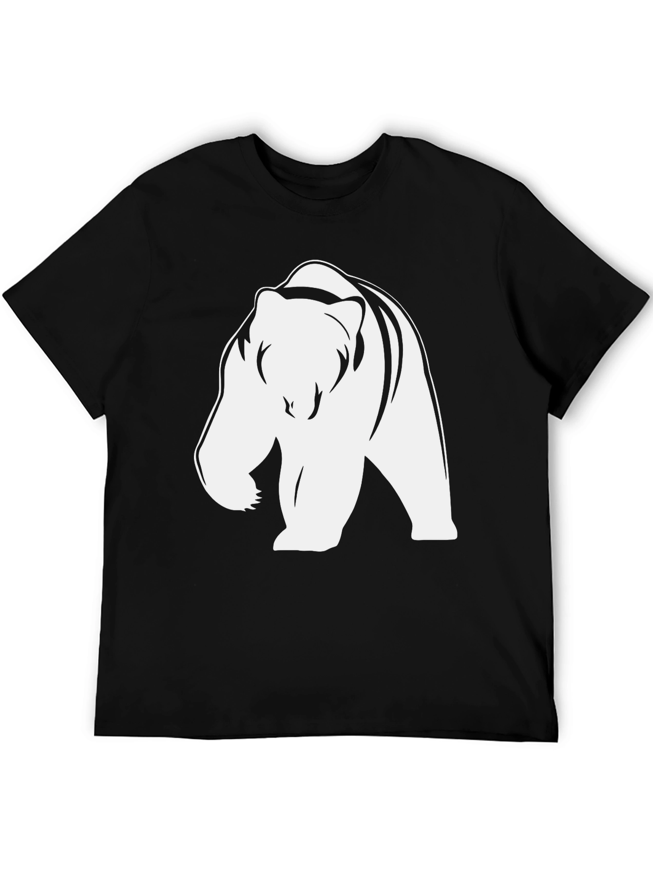 Black Bear Graphic Tee - Cool Black Cotton T-Shirt view 5