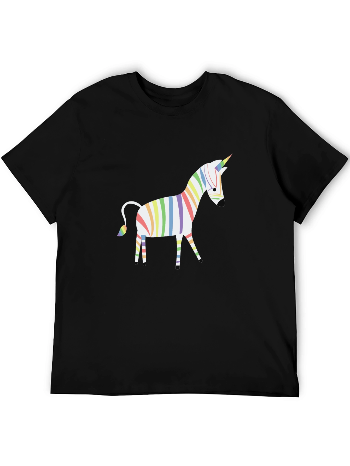 Black Rainbow Unicorn T-Shirt view 5