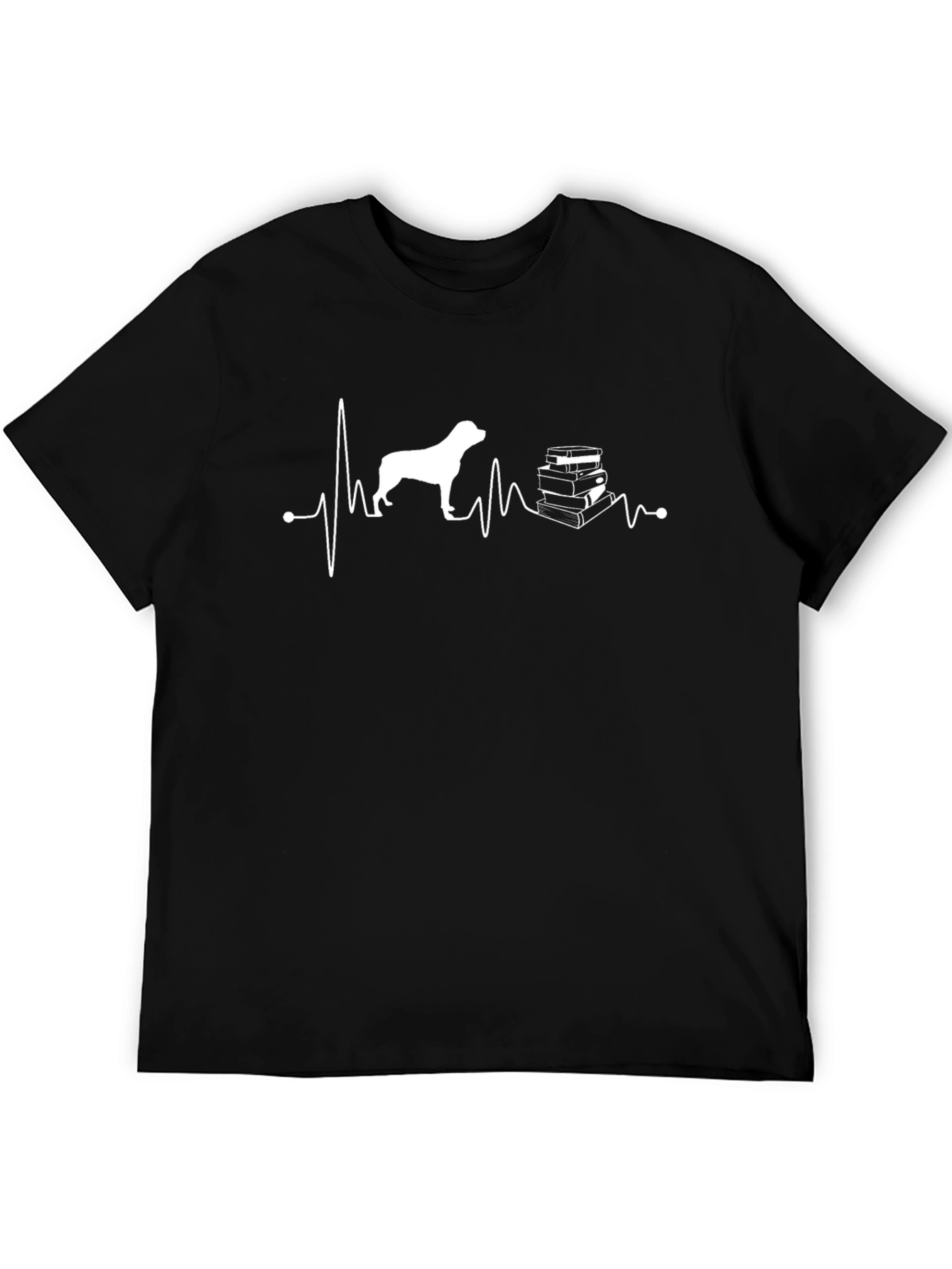 Black Dog Lover Heartbeat T-Shirt view 5