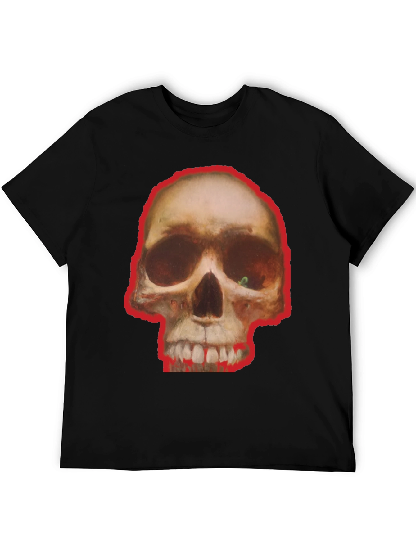 Black Skull Graphic Tee - Edgy Black Cotton T-Shirt view 5