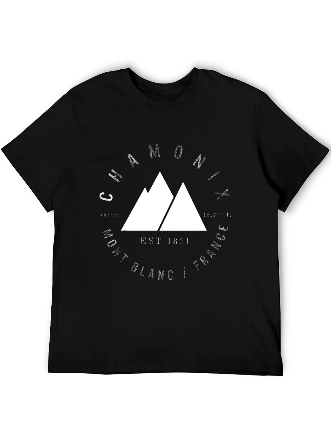 Black Chamonix Mont Blanc Graphic T-Shirt view 5