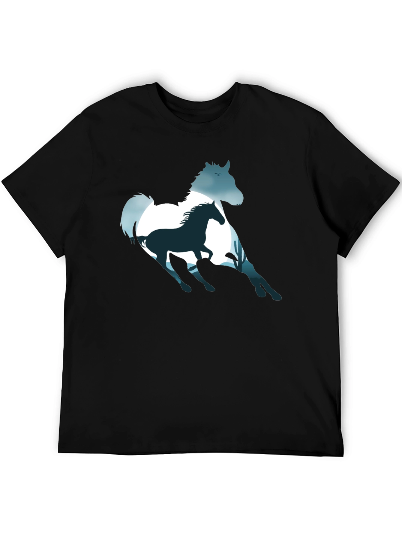 Black Horse Silhouette Graphic Tee - Black view 5