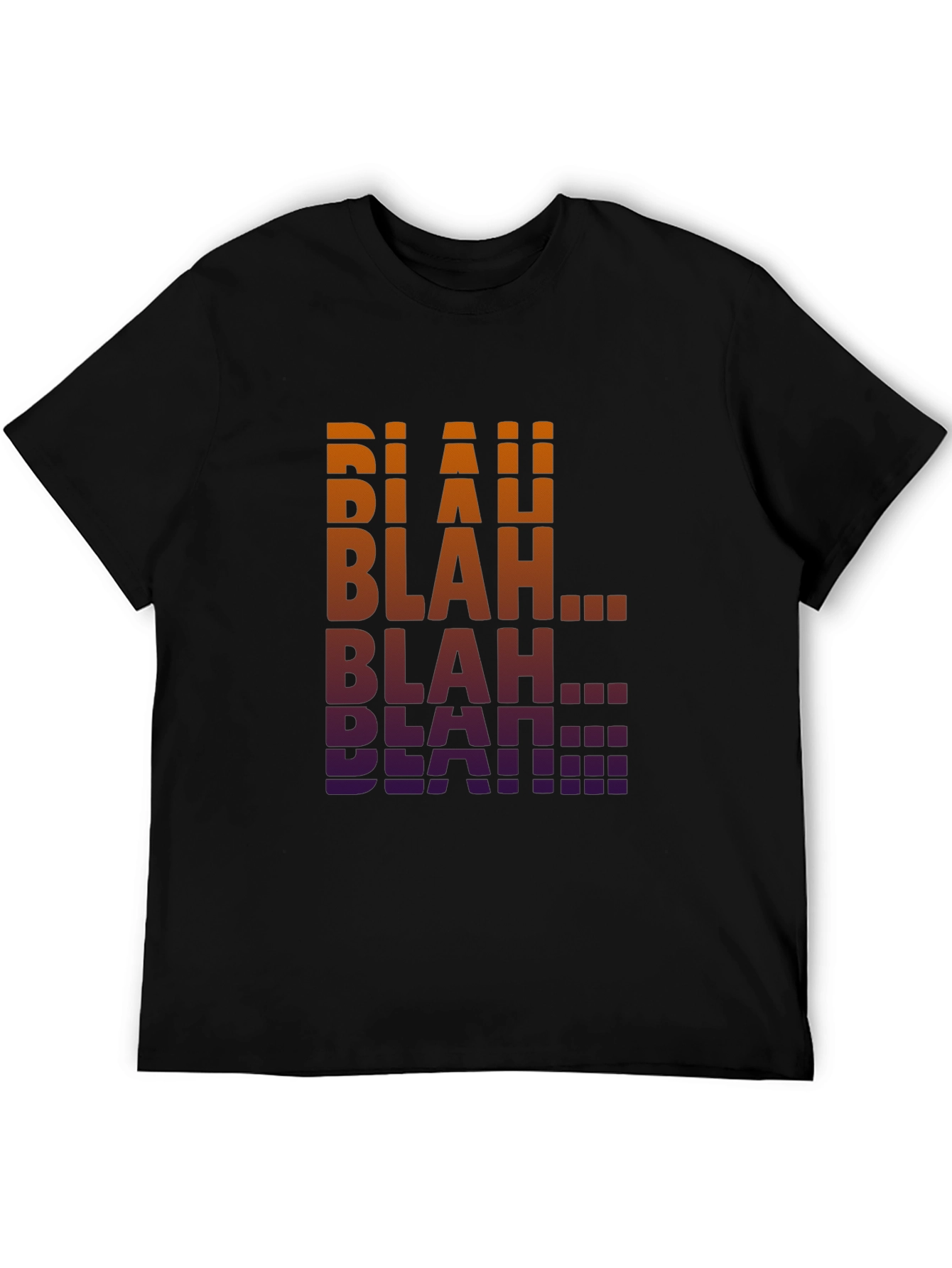 Black Blah Funky Graphic Tee - Gradient Text T-Shirt view 5