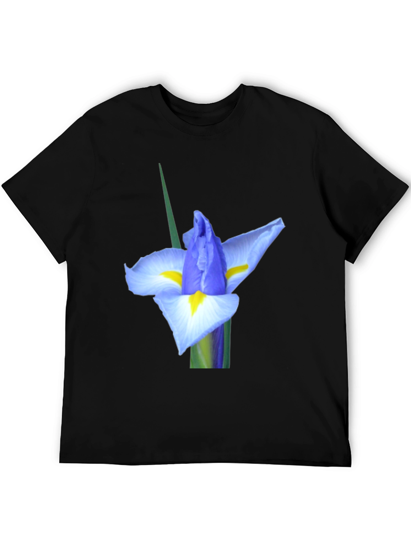 Black Iris Flower Graphic Tee - Black view 5