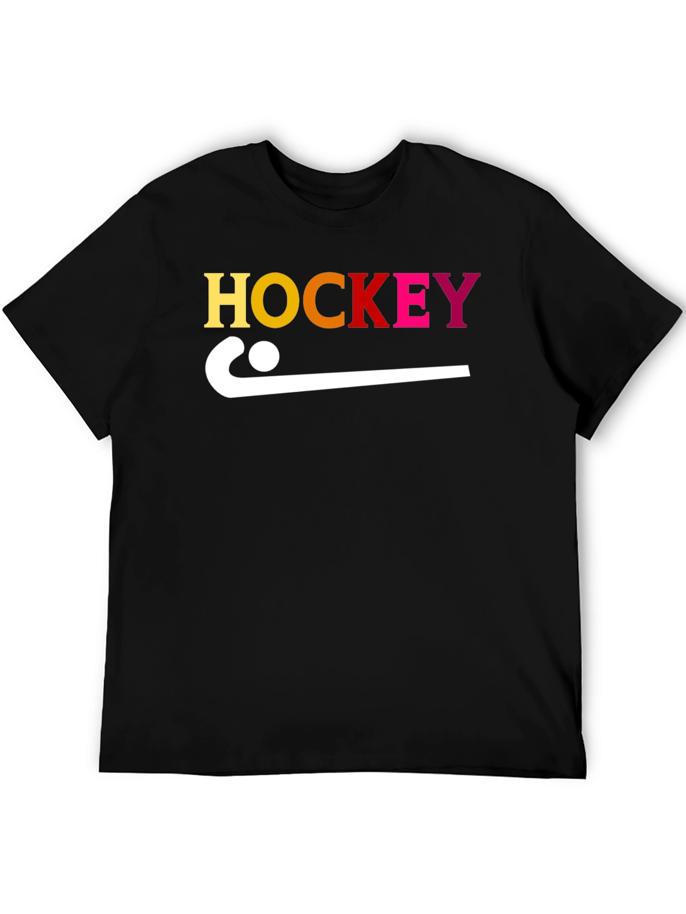 Black Hockey Stick Graphic Tee - Sporty Cotton T-Shirt view 5