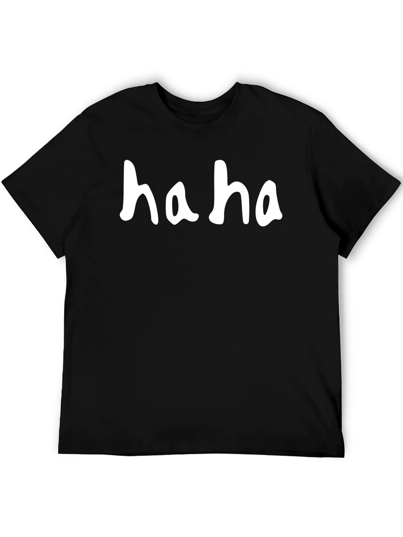 Black Haha Graphic Tee - Classic Humor T-Shirt view 5