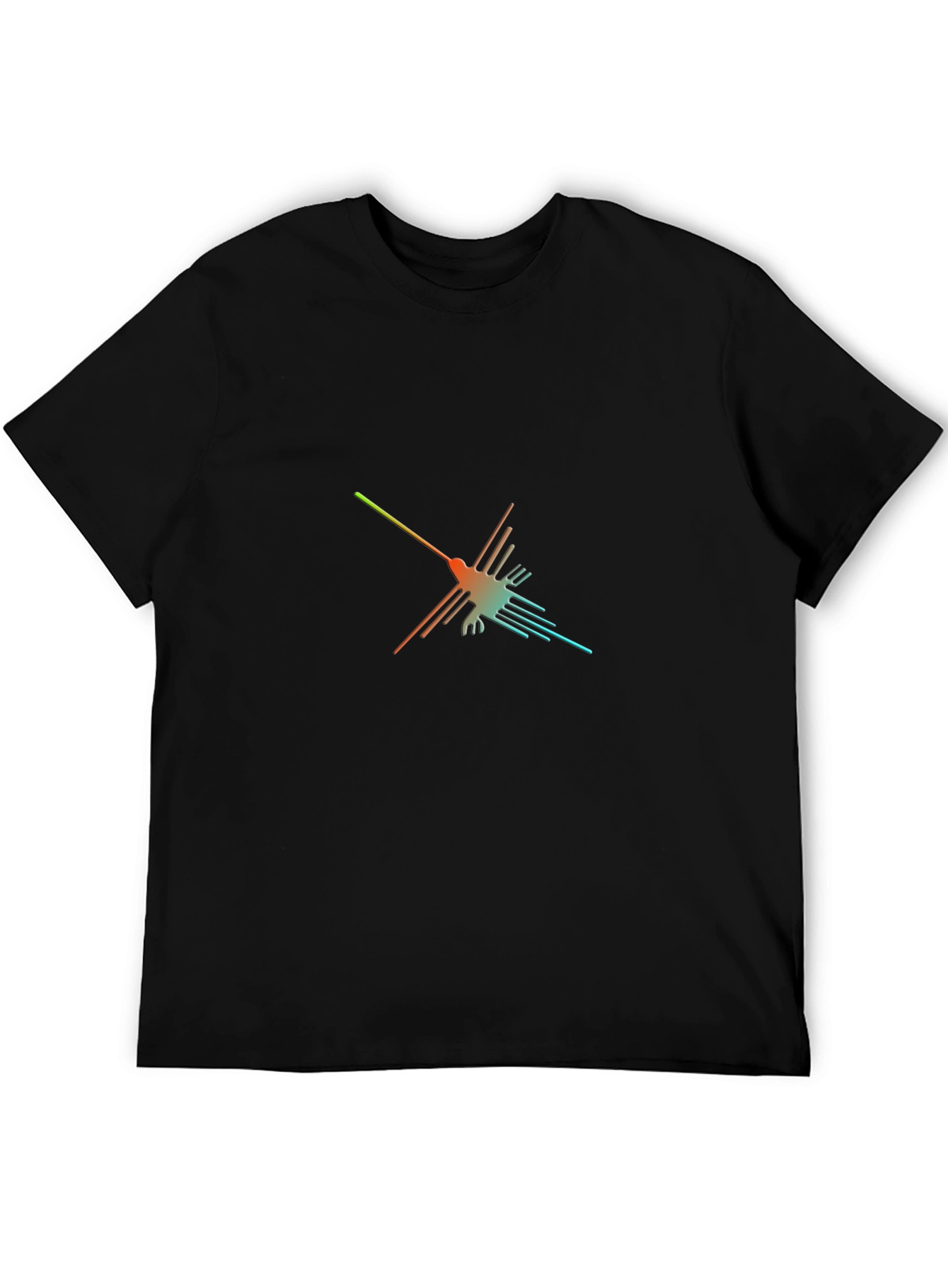 Black Nazca Lines Hummingbird Graphic Tee view 5