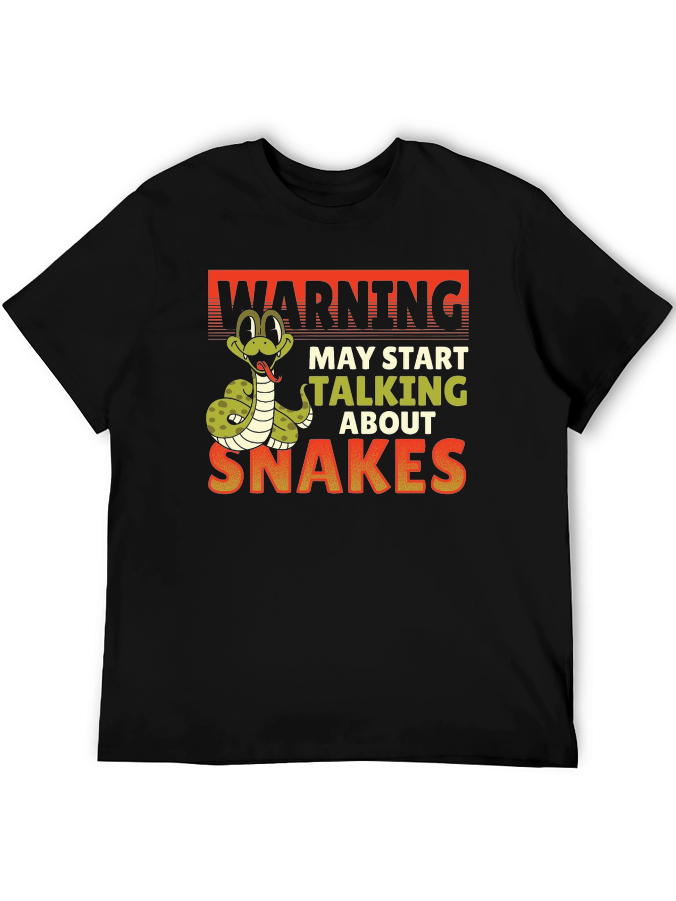 Black Warning May Start Talking About Snakes T-Shirt view 5