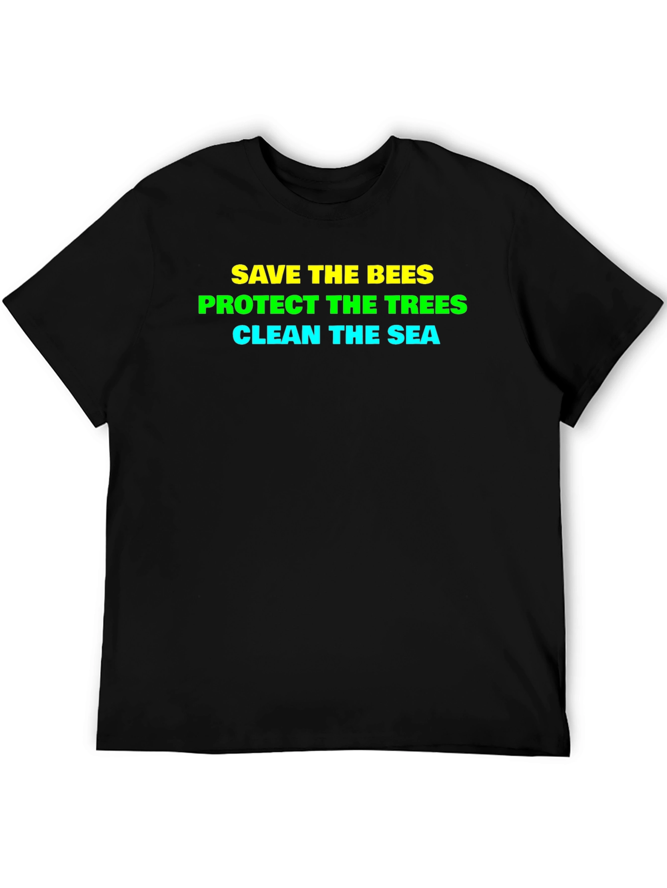 Black Eco-Friendly T-Shirt: Save the Bees, Protect Trees view 5