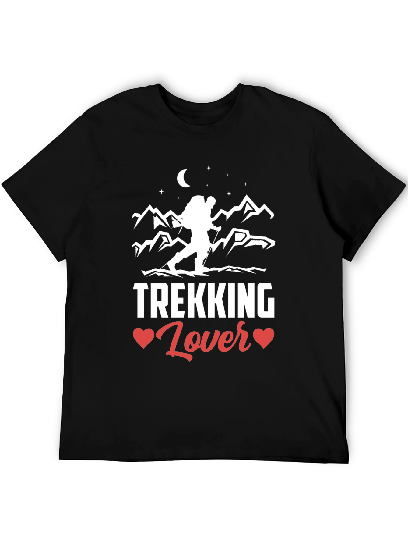 Black Trekking Lover Graphic Tee - Adventure T-Shirt view 5