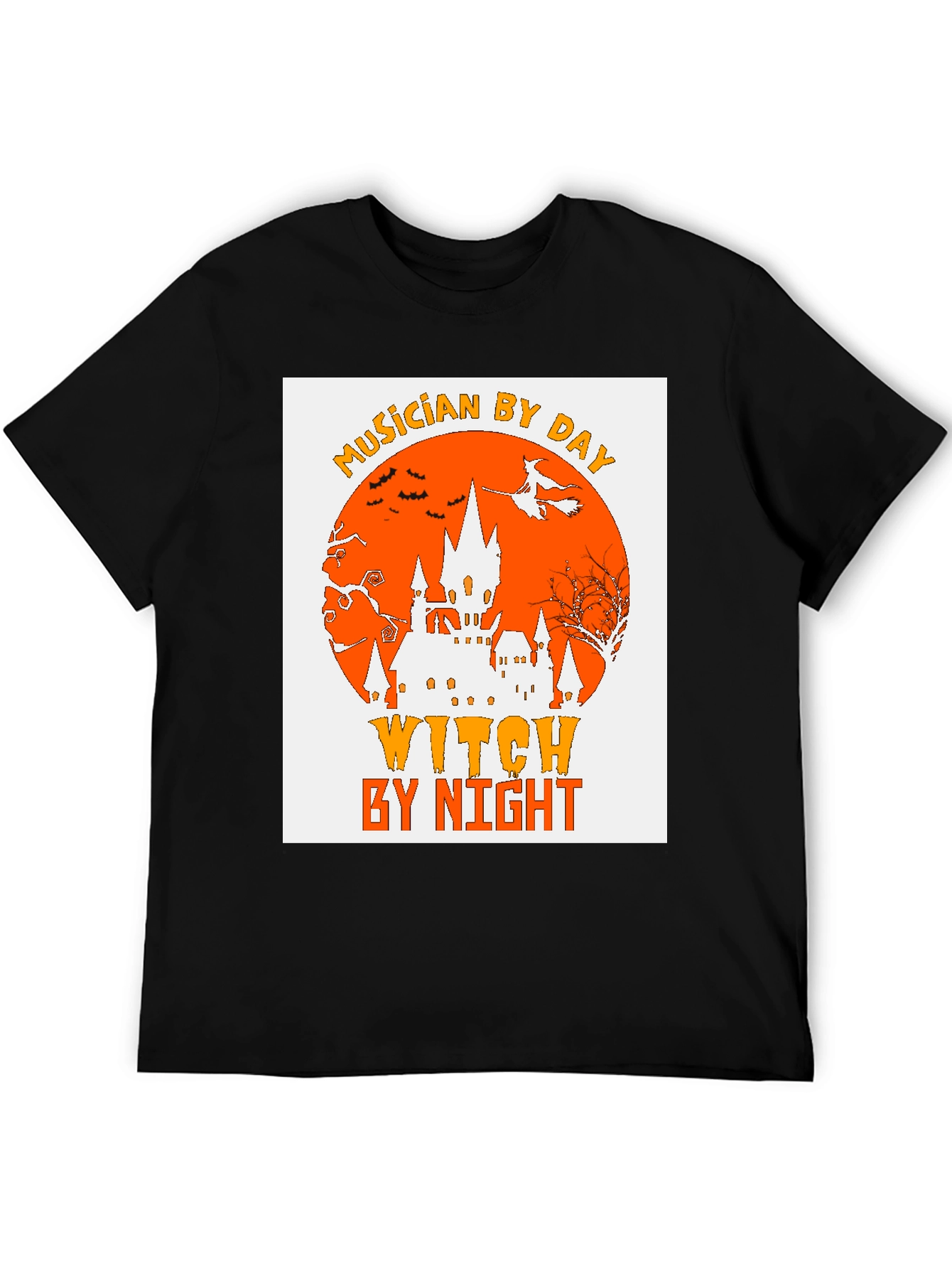Black Musician by Day, Witch by Night Halloween T-Shirt view 5