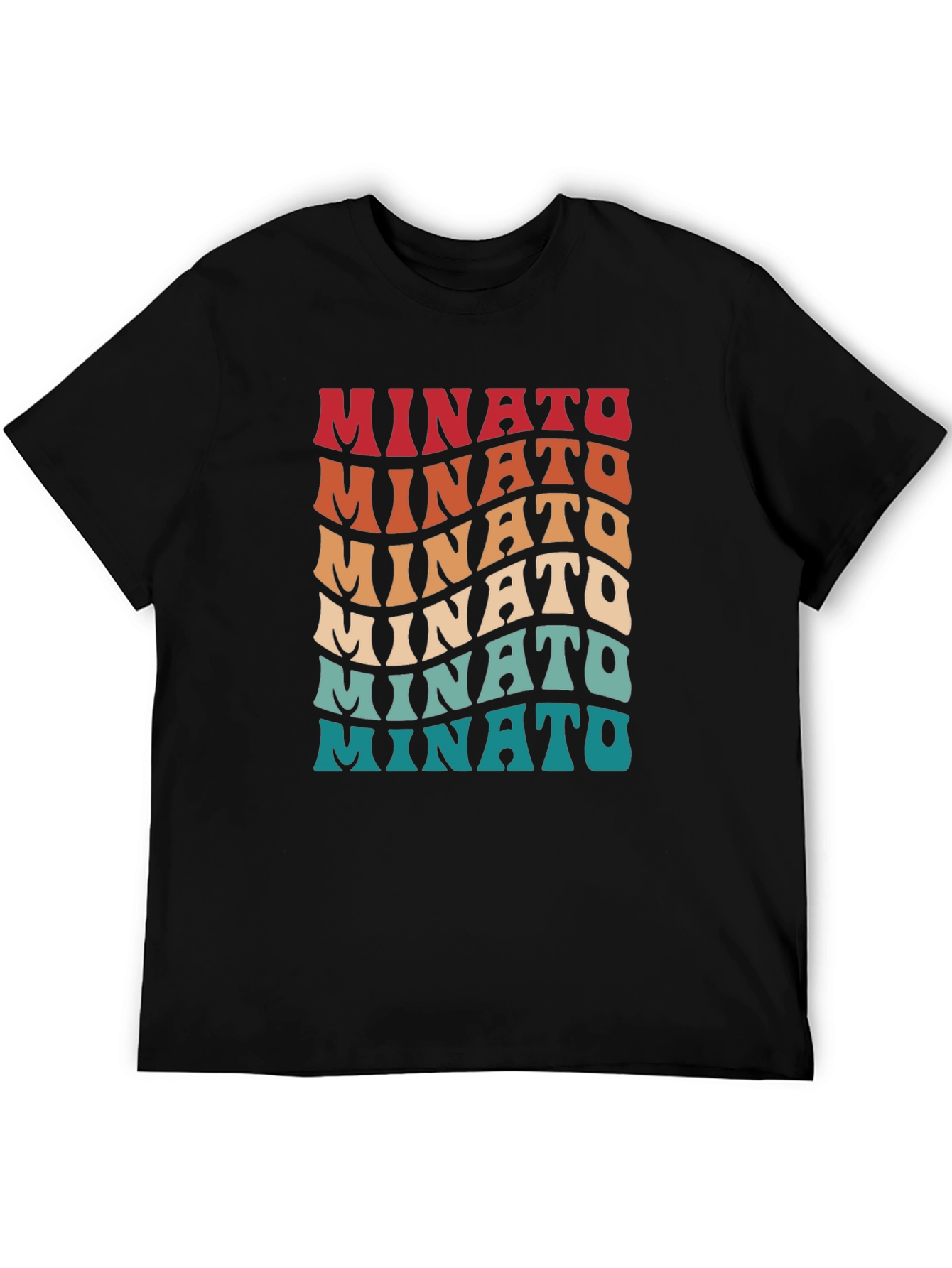 Black Retro Minato Wave Text Graphic Tee view 5