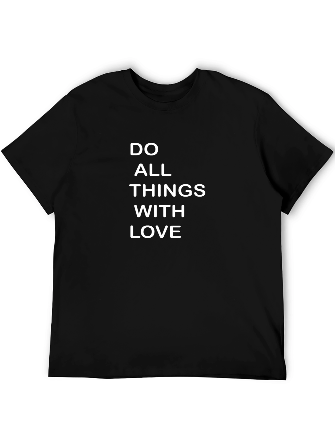 Black Inspirational Graphic T-Shirt - Do All Things With Love view 5
