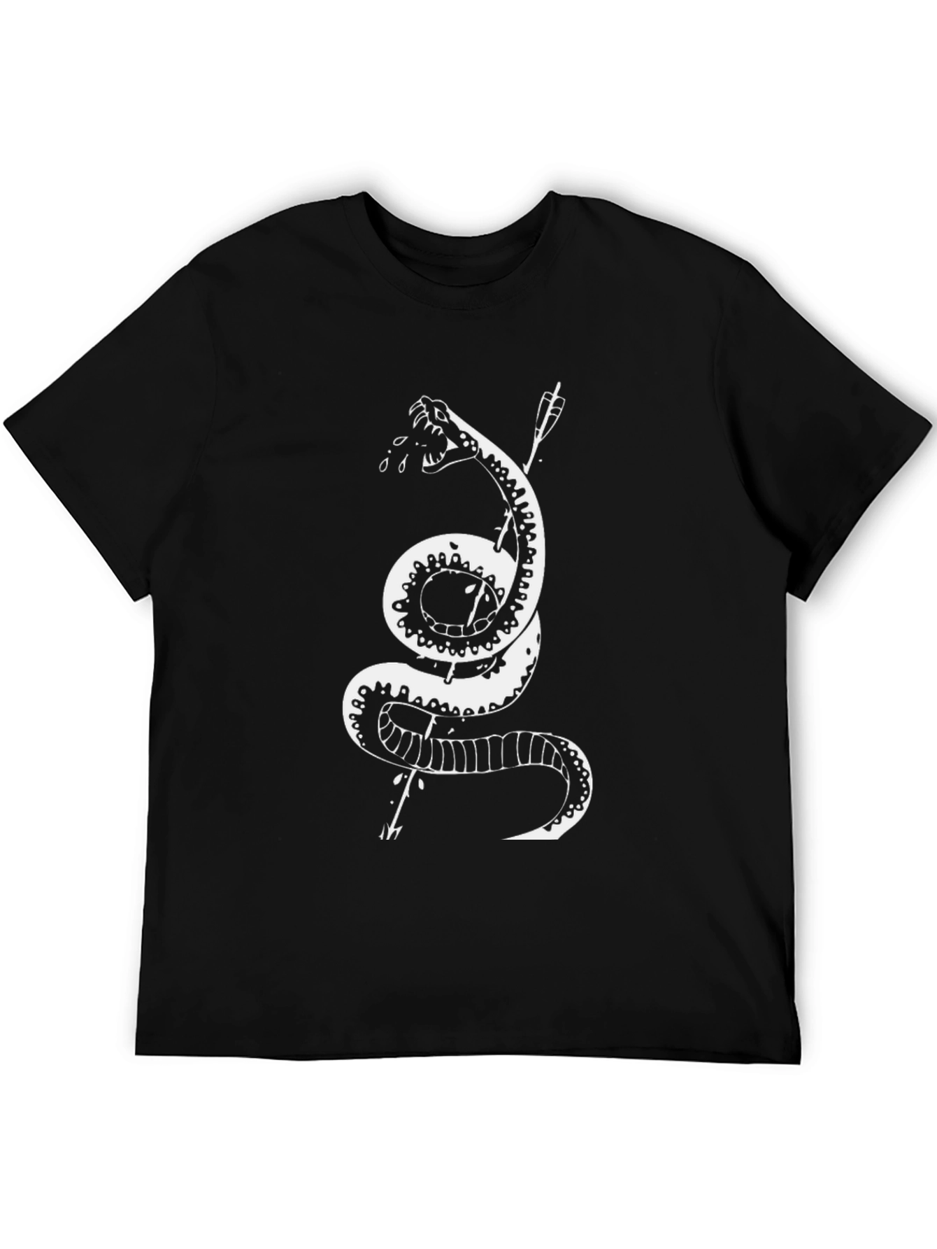 Black Black T-Shirt with Snake and Arrow Graphic view 5