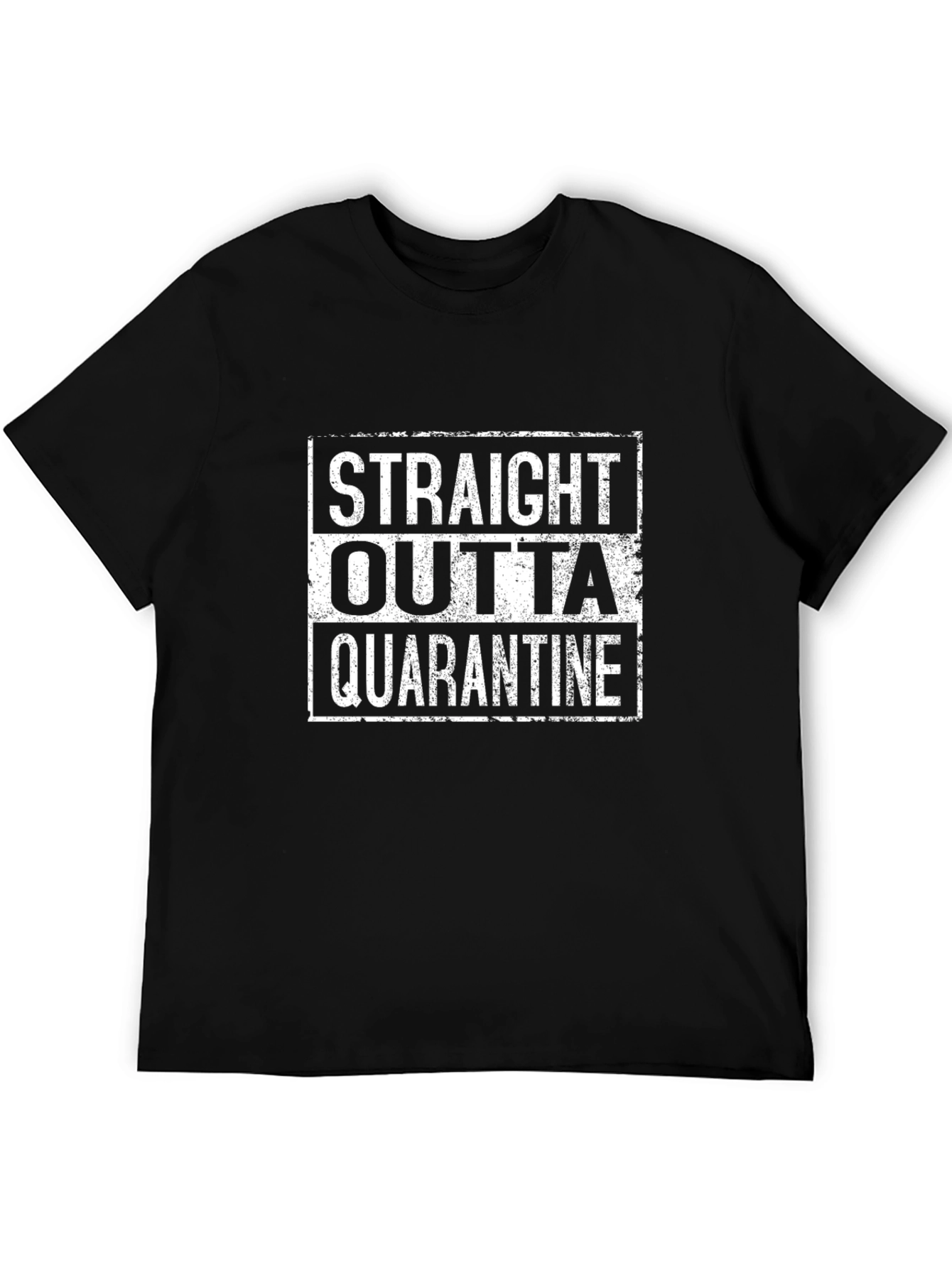 Black Straight Outta Quarantine T-Shirt - Black Novelty Tee view 5